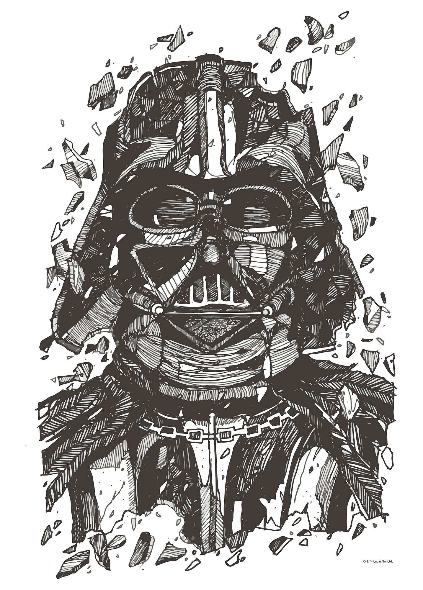Komar Bild »Star Wars Darth Vader Drawing«, Disney, (1 St.), Wandbild zur Dekoration im Kinderzimmer - ohne Rahmen