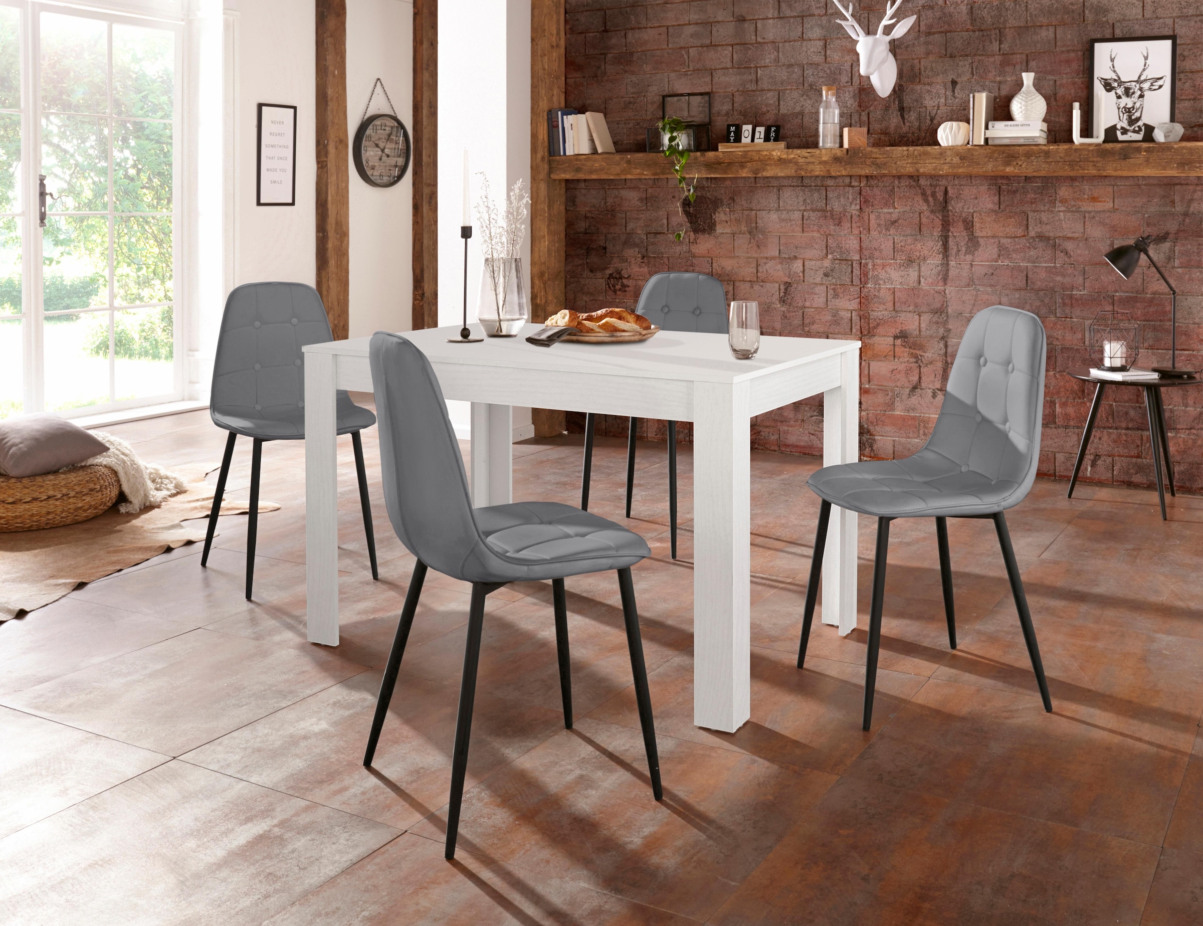 INOSIGN Essgruppe Set, 5 Stk. tlg. mit Esstisch 120 cm breit günstig online kaufen