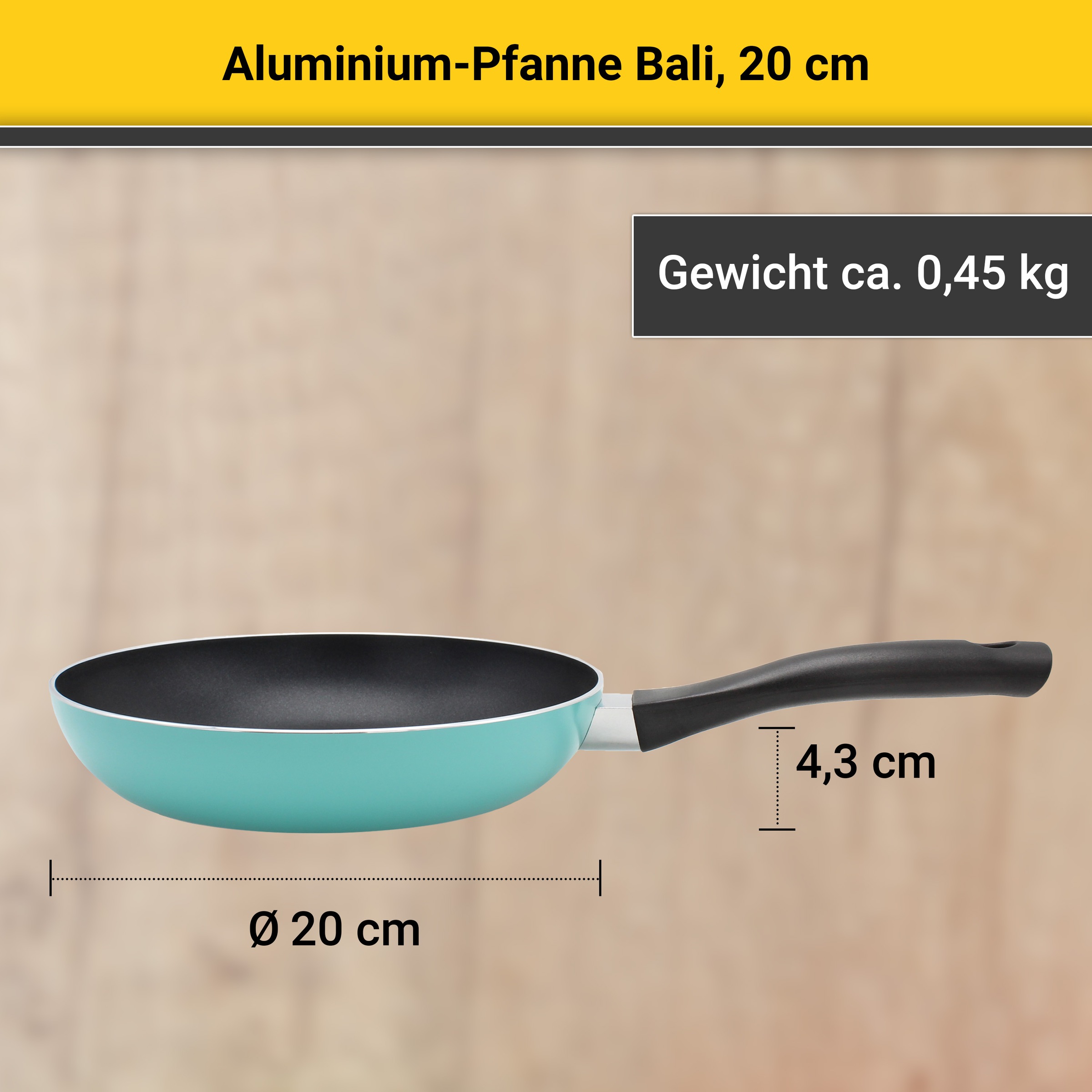 Krüger Bratpfanne »Aluminium Pfanne Bali«, Aluminium, (1 tlg.), für Induktions-Kochfelder geeignet