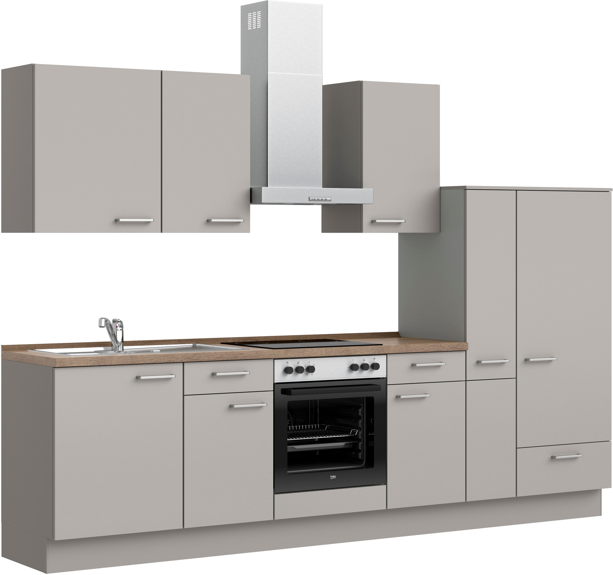 nobilia® Küchenzeile »"Touch I"«, vormontiert, Ausrichtung wählbar, Breite 300 cm, wahlw. mit E-Geräten