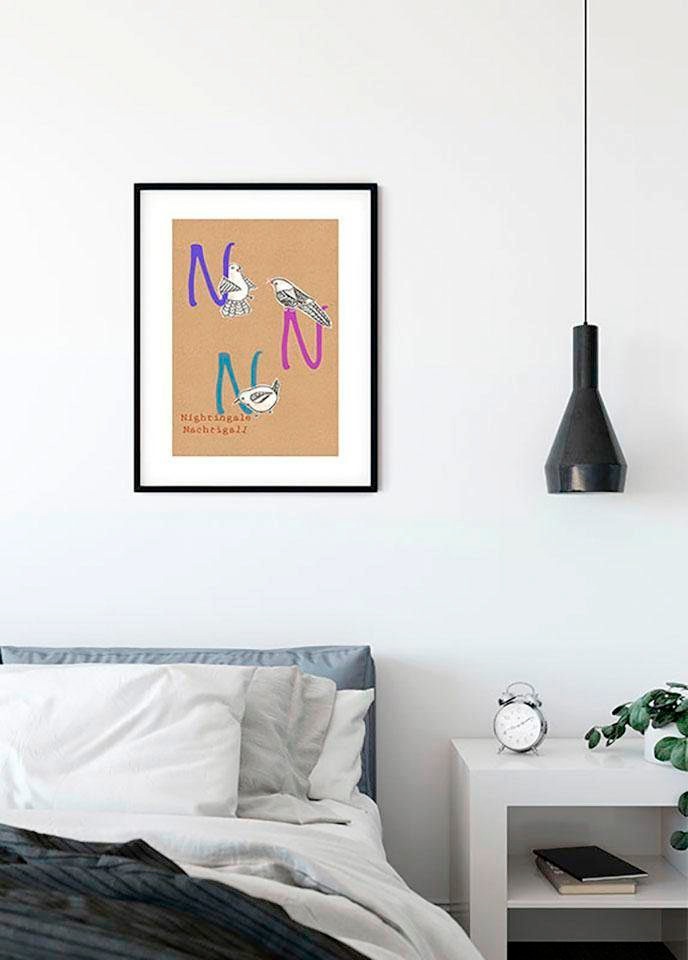 Komar Bild »ABC Animal N«, Buchstaben, (1 St.), Wandbild zur Dekoration - ohne Rahmen