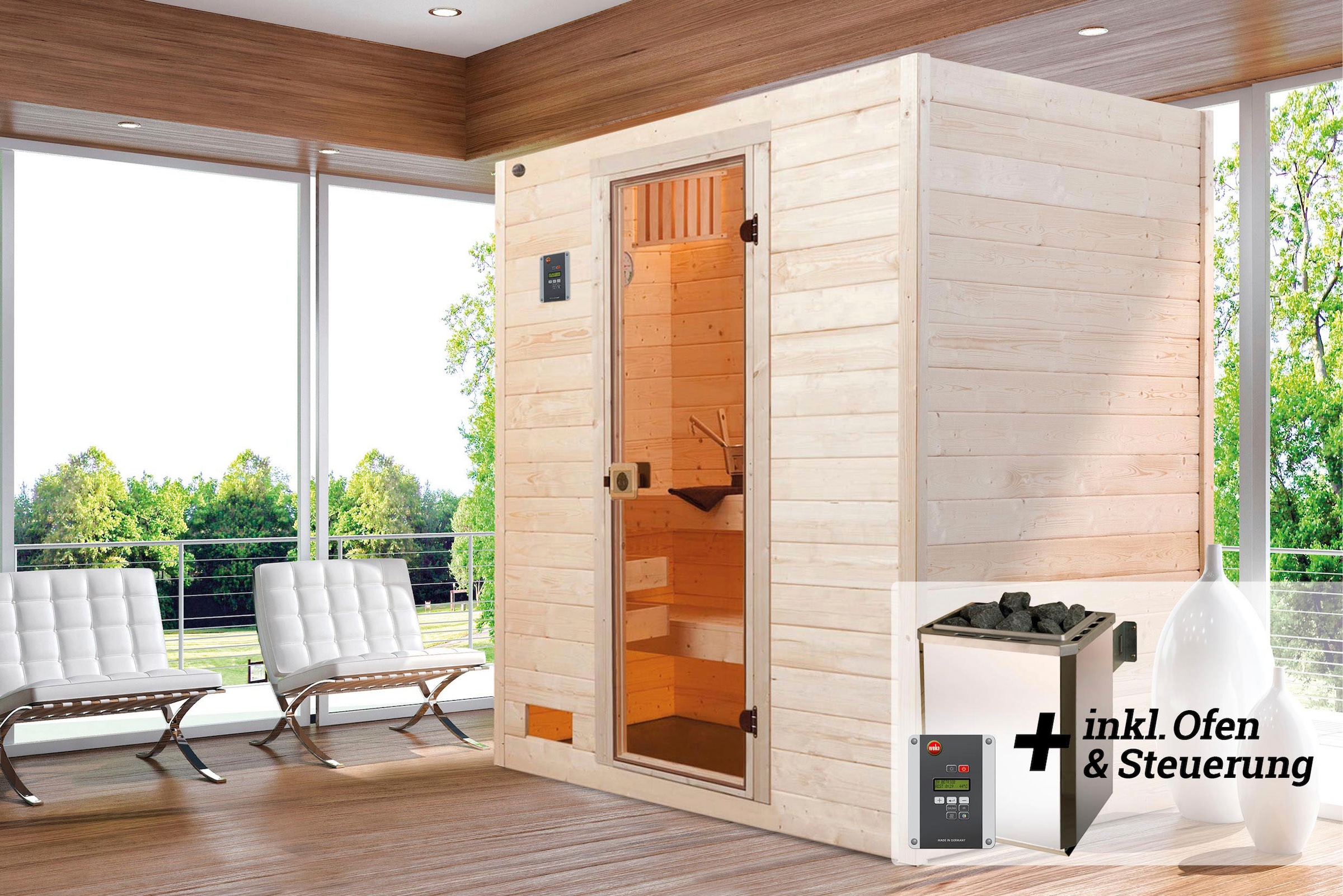 weka Sauna »Valida«, 4,5 kW-Ofen mit digitaler Steuerung