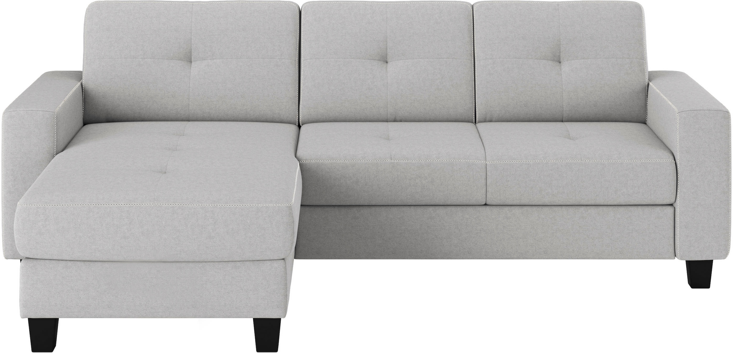 Places of Style Ecksofa »Varese L-Form«, Kreuznaht in beige