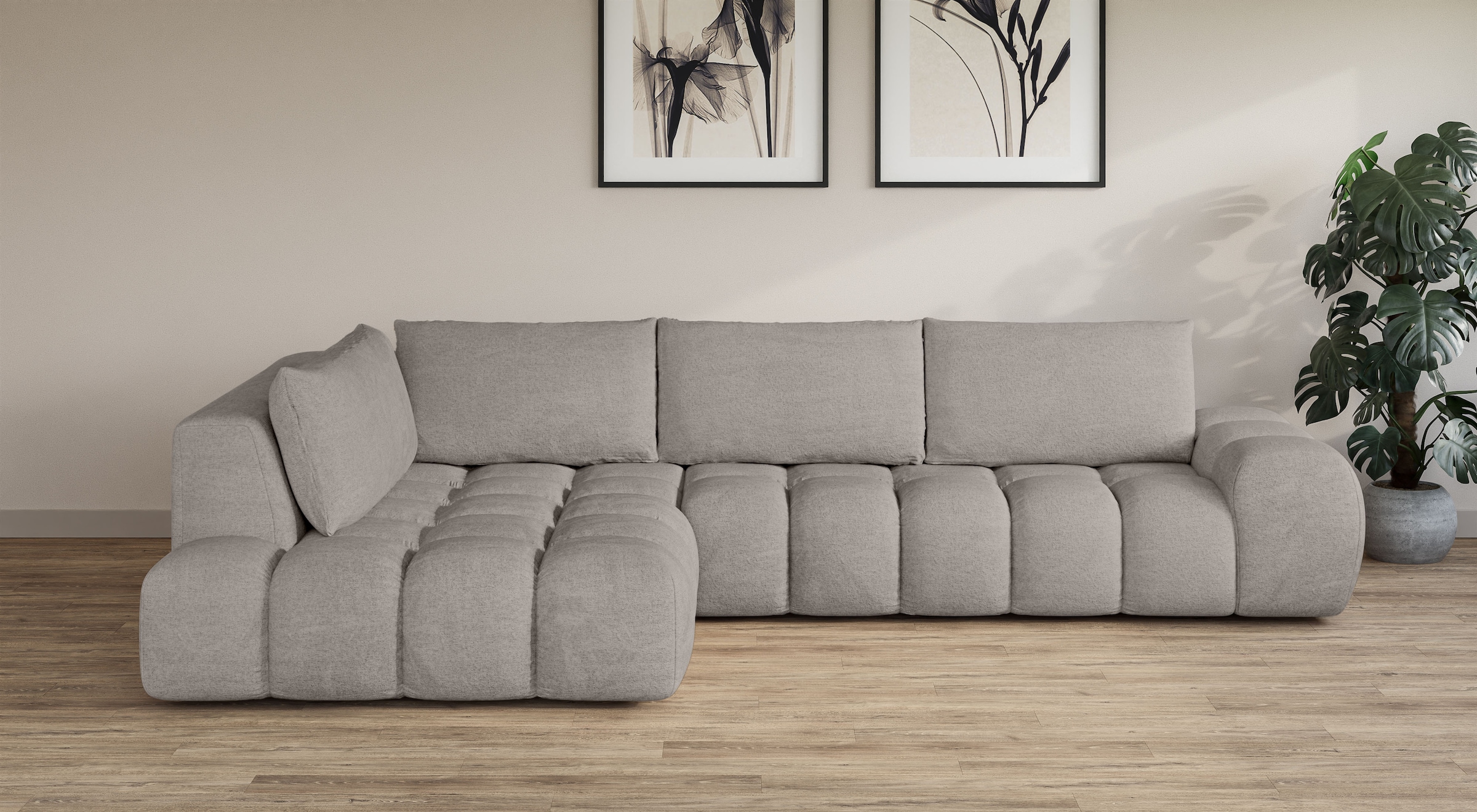 OTTO home Ecksofa »AZITA L-Form, XXL 352 cm Designsofa in Bubble-Opitk« los günstig online kaufen