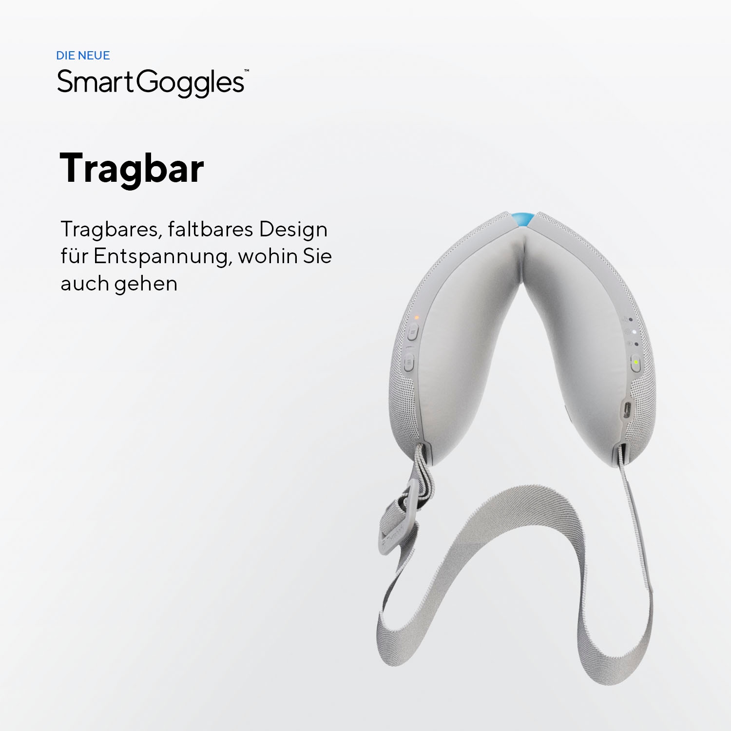 Therabody Massagegerät »SmartGoggles Augenmassage, Vibration, Wärme, App-Steuerung«, verbessert die Schlafqualität, lindert Kopfschmerzen & Migräne