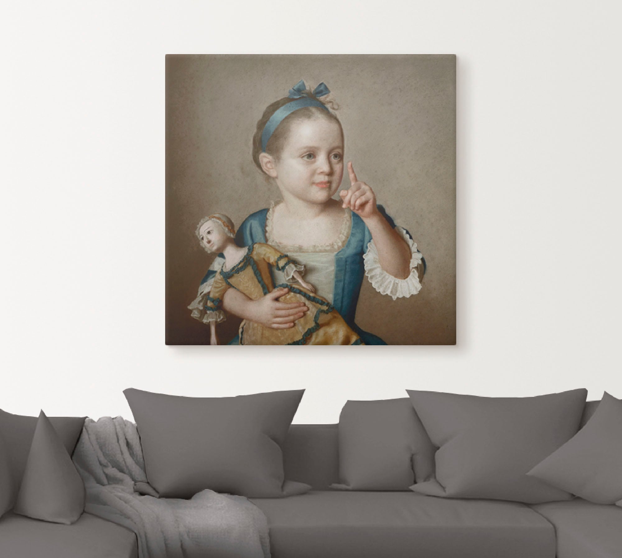 Artland Wandbild »Mädchen mit Puppe.«, Kind, (1 St.), als Leinwandbild, Poster in verschied. Größen