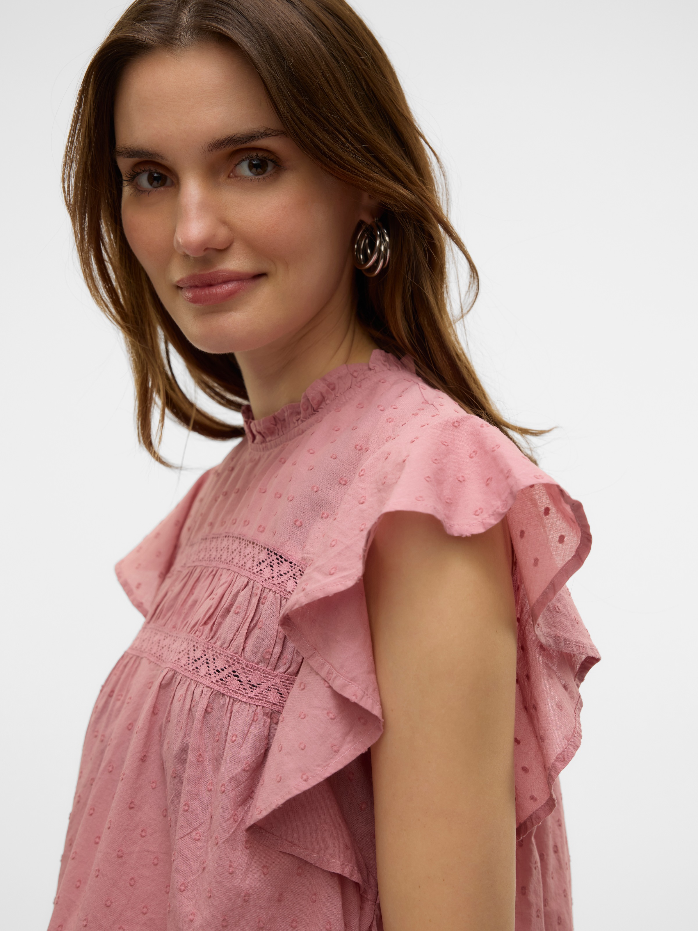 Vero Moda Blusenshirt »VMTRINE SL LACE TOP WVN NOOS«