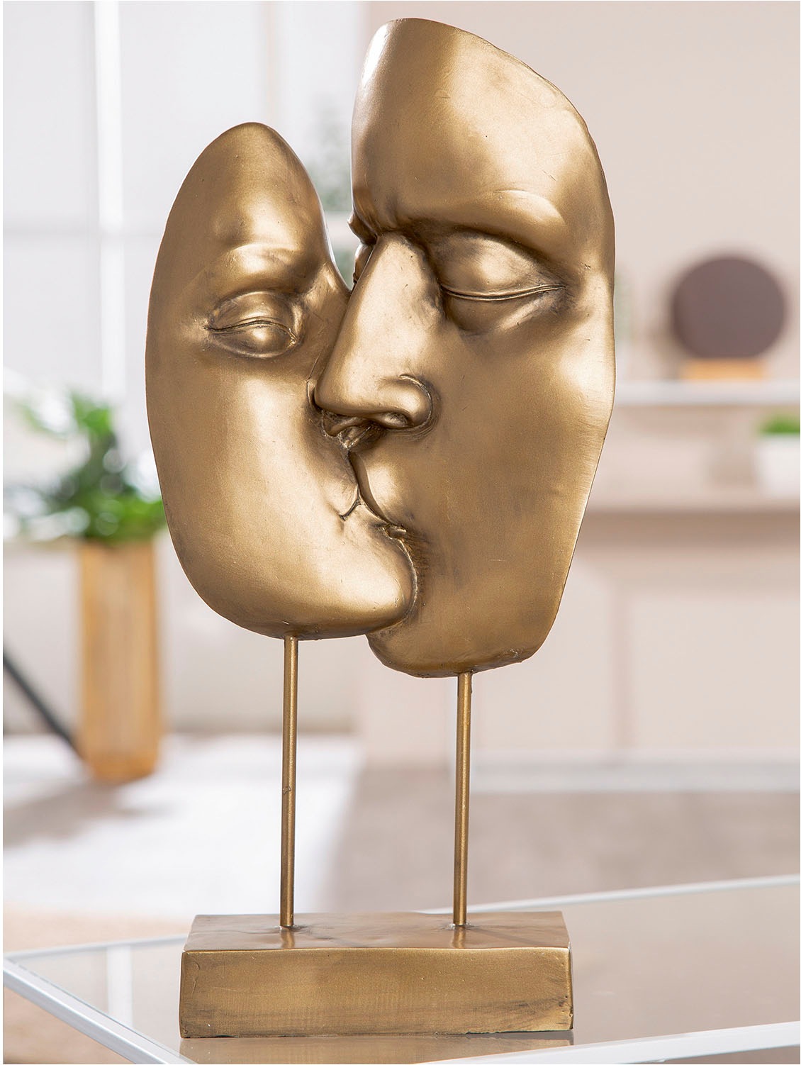 Casablanca by Gilde Dekoobjekt »Skulptur Kuss goldfarben H. 41,5 cm« günstig online kaufen