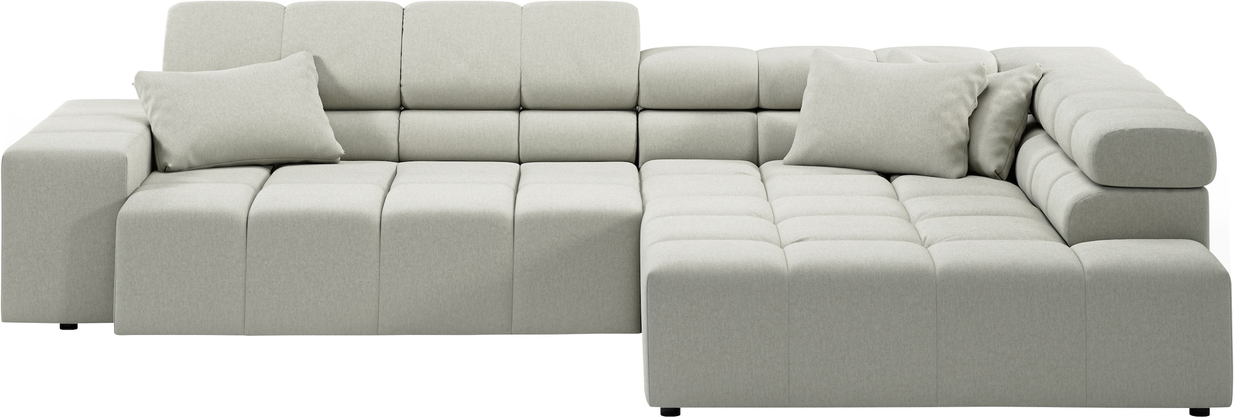 INOSIGN Ecksofa "Ancona incl. Kopfteilverstellung, Zierkissen Breite 319cm, günstig online kaufen