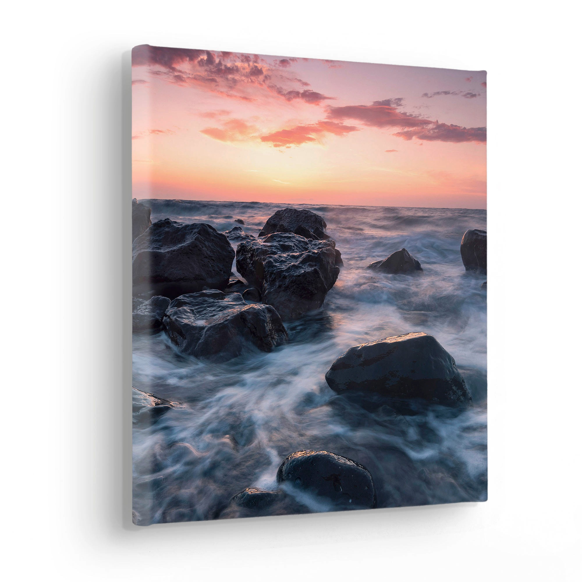 Komar Leinwandbild »Calm Current - Größe 30 x 30 cm«, Baum-Blätter-Natur-Berge-Blumen-Foto-Jahreszeiten-Landschaft-Meer-Strand-Palmen, (Packung, 1 St.), Keilrahmenbild mi Echtholzrahmen