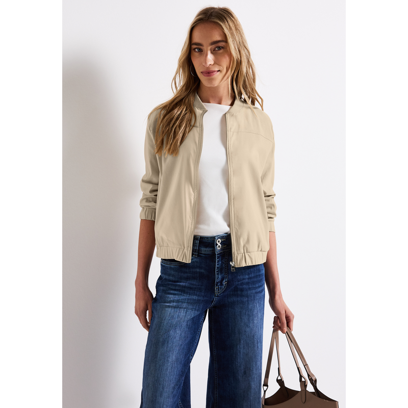 STREET ONE Jackenblazer mit elastischem Bund coastal beige 42 42 Blazer von STREET ONE