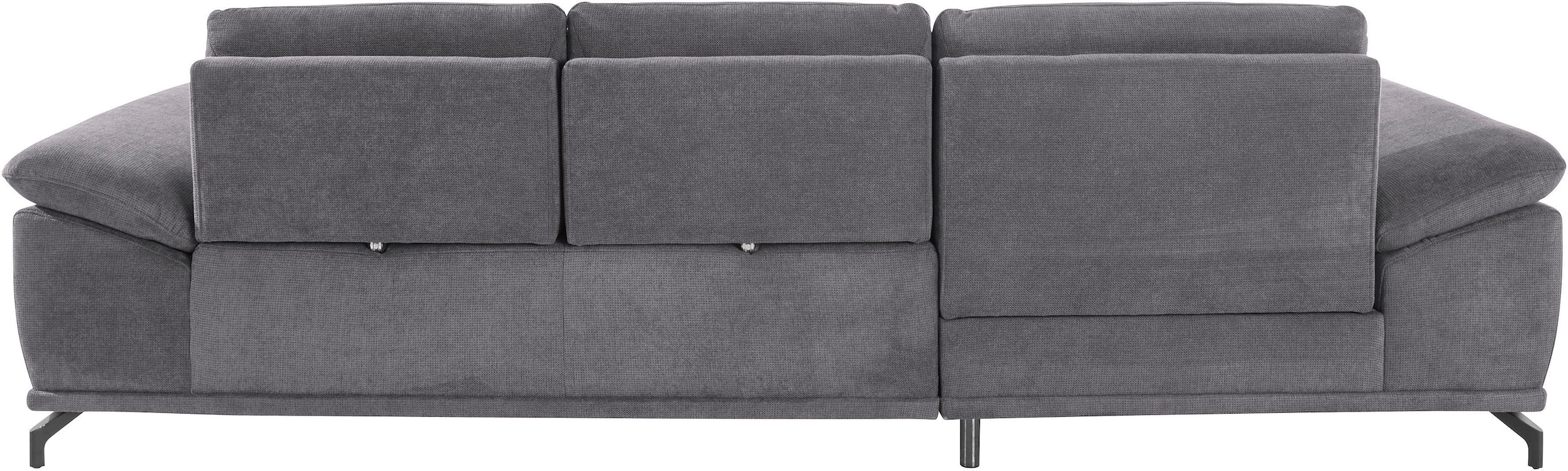 Places of Style Ecksofa Costello, mit Sitztiefenverstellung und Armlehnfunktion, incl. 3 Nierenkissen