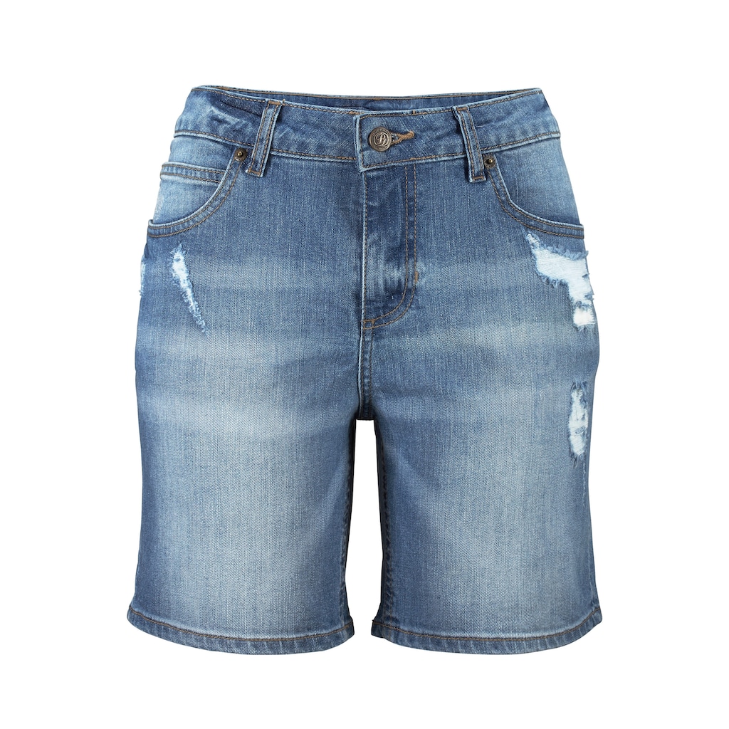 Buffalo Jeansbermudas, mit Destroyed-Effekten, Shorts zum Krempeln, kurze Hose