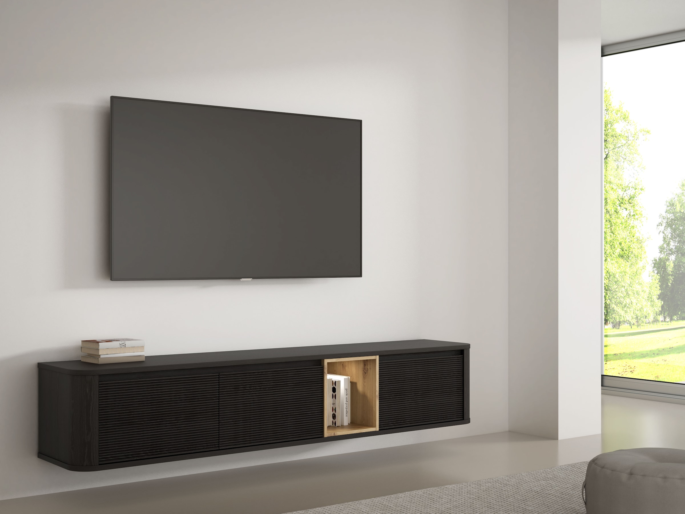 FORTE TV-Board B/H/T 215/41,5/41,3 cm , Stauraum, MDF Front