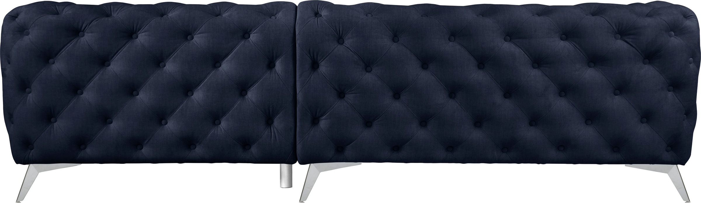 Leonique Chesterfield-Sofa »Ecksofa GLYNIS L-Form mit Wellenunterfederung, Maße B/T/H 264/264/75cm«, aufwändige Knopfheftung, moderne Chesterfield Optik, Fußfarbe wählbar