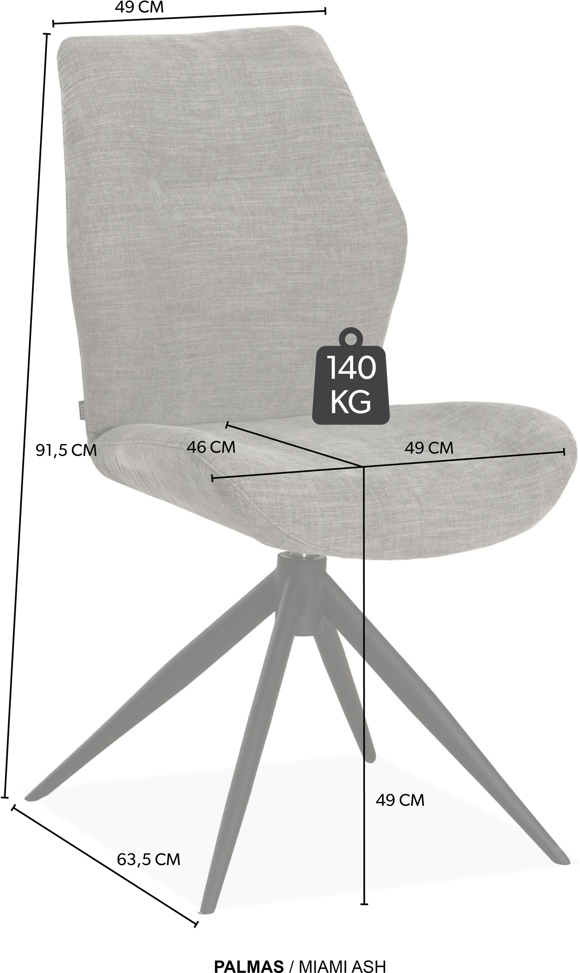 OMG Design Esszimmerstuhl »Palmas« (Set) 2 Stk.Drehstuhl mit auto-return, Moderner Bezug