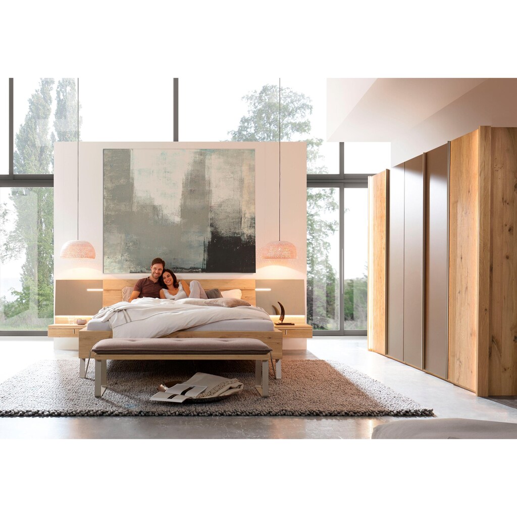 THIELEMEYER® Massivholzbett »Cubo«, Bettseitenhöhe 46 cm, in drei Breiten und zwei Farbvarianten