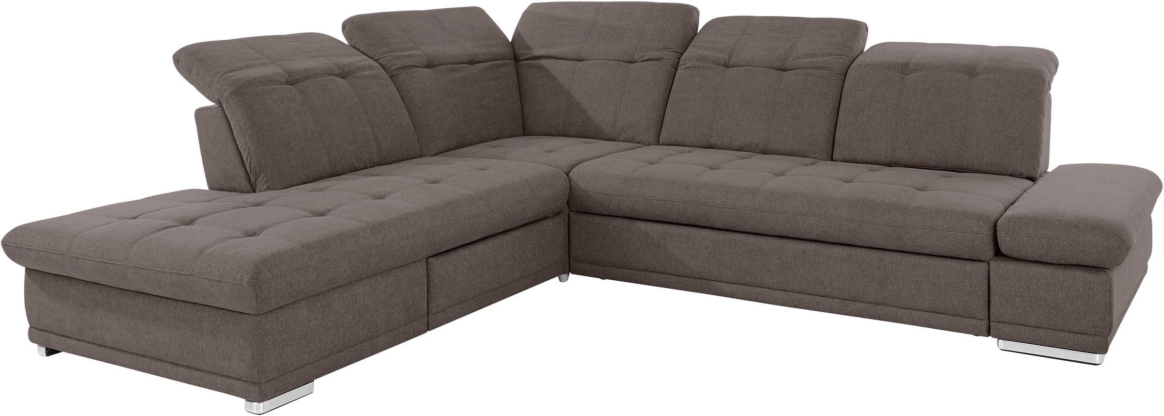 COTTA Ecksofa »Holiday L-Form mit Sitztiefen-, Armteil- und Kopfteilverstellung«, wahlweise mit Bettfunktion & Bettkasten
