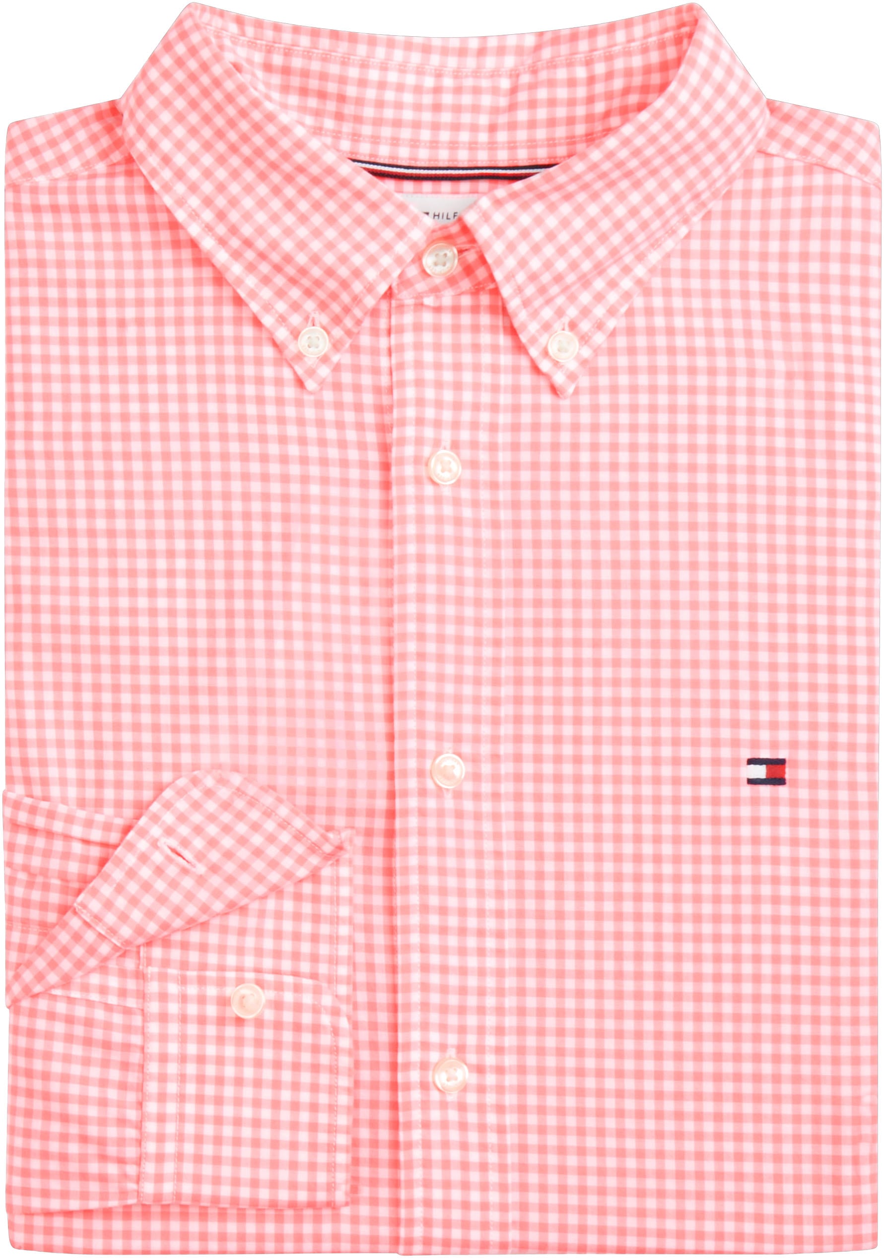 Tommy Hilfiger Langarmhemd »FLEX POPLIN GINGHAM SHIRT« Regular Fit Flex Cotton Gingham