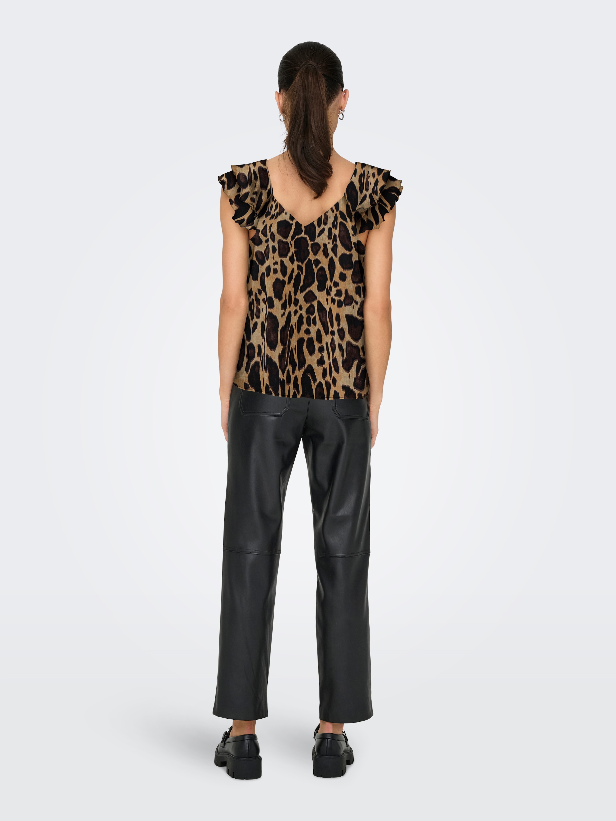 ONLY Blusenshirt »ONLASTA LIFE CAPSLEEVE V-NECK TOP PTM«