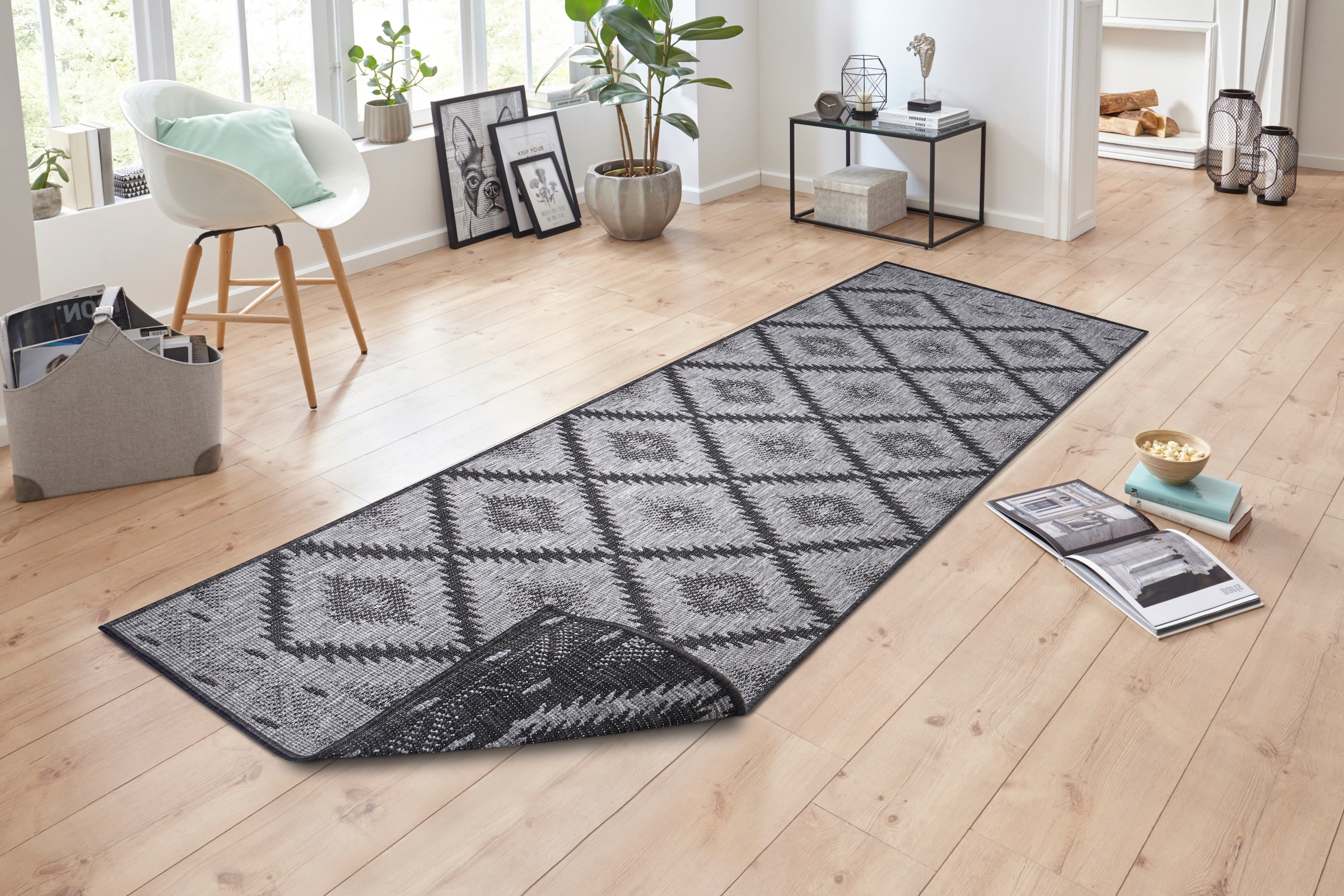 NORTHRUGS Teppich »Malibu Wendeteppich«, rechteckig, 5 mm Höhe, In-& Outdoor, Wetterfest, Balkon, Läufer, Wohnzimmer, Wasserfest