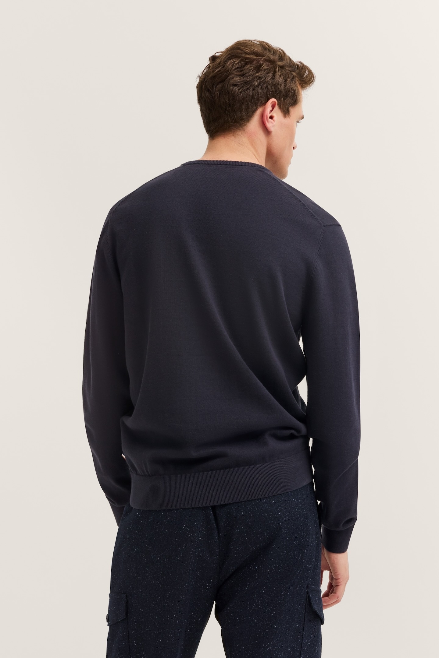 bugatti V-Ausschnitt-Pullover »Basic Essential«, aus reine Baumwolle
