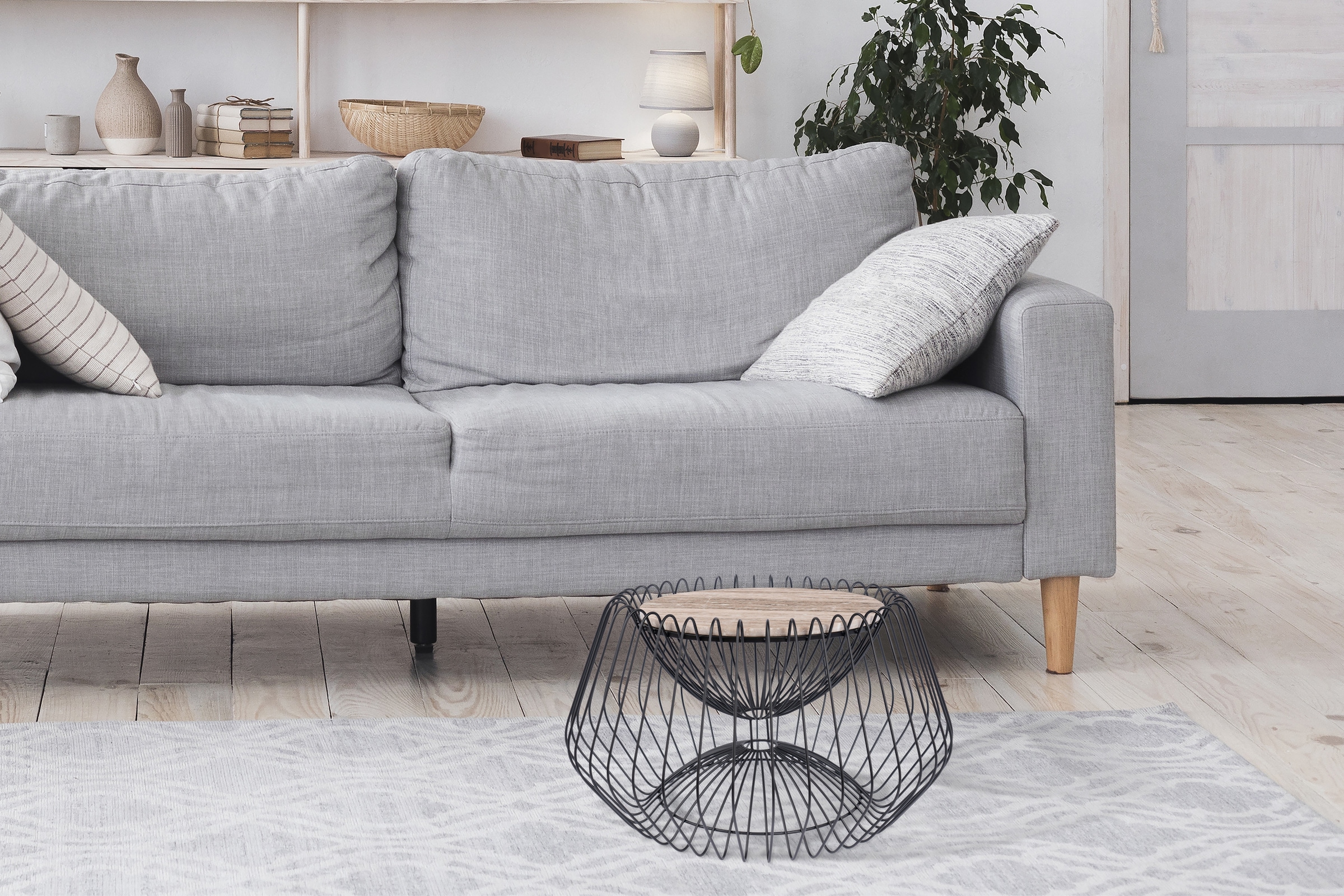 Kayoom Beistelltisch »Malibu 325, Beistelltisch mit edler Marmorplatte«, (1 St.), ø-Marmorplatte: ca. 37 cm, angesagtes Metalldesign, pflegeleicht