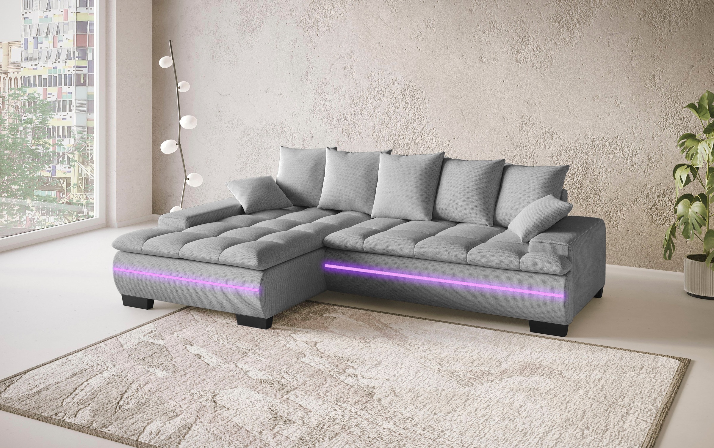 Mr. Couch Ecksofa »Haiti II, L-Form«, RGB-LED Beleuchtung, wahlweise mit Ka günstig online kaufen