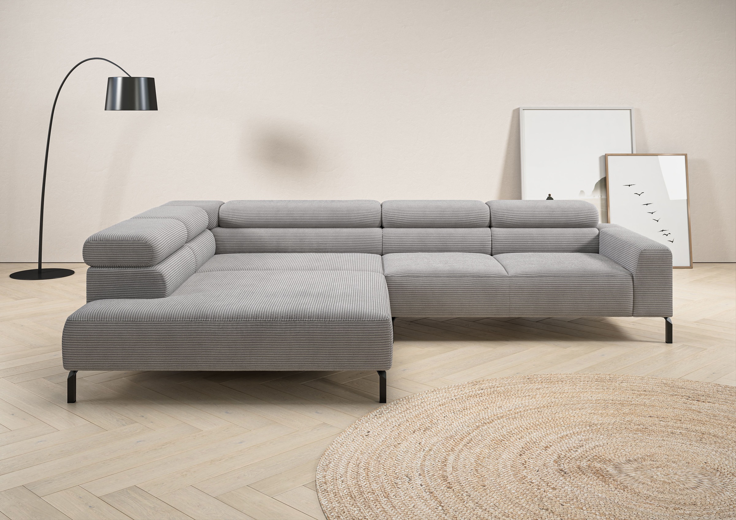 Places of Style Ecksofa »Antonelli, L-Form, inkl. Kopfteilverstellung, Brei günstig online kaufen