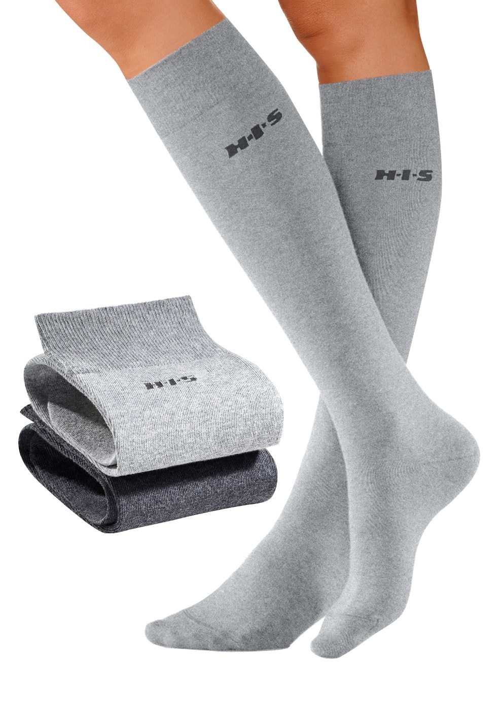 H.I.S Kniestrümpfe Packung, 2 Stk. tlg. mit Komfortbündchen
