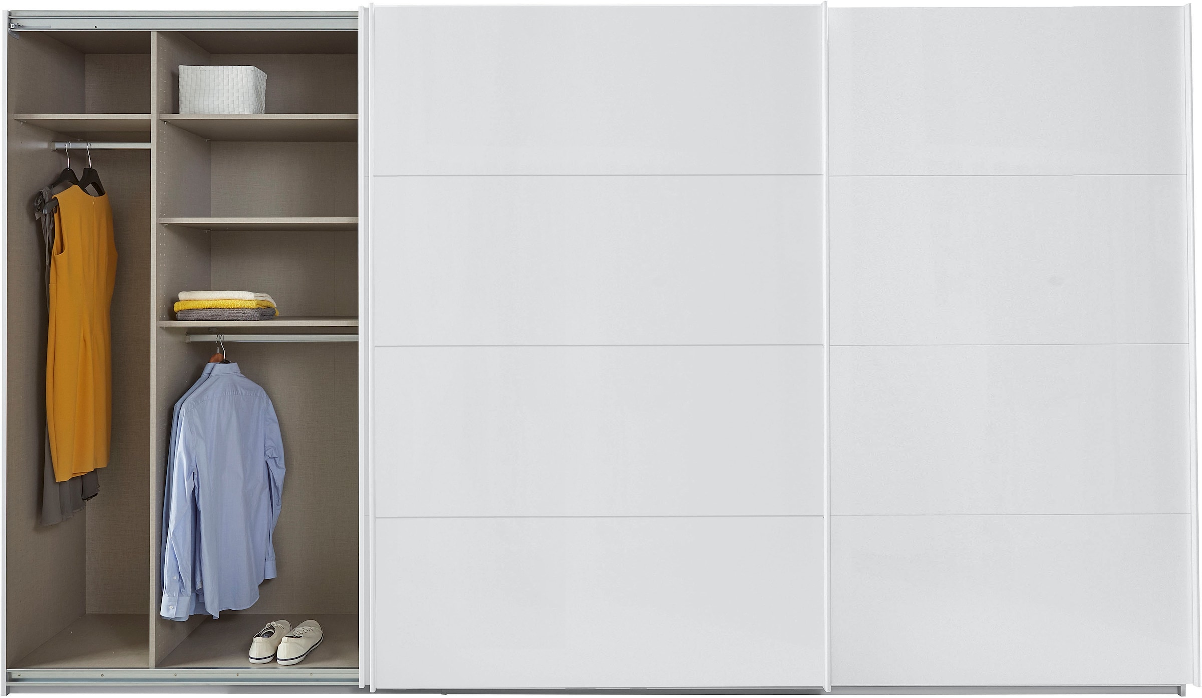 rauch Schwebetürenschrank »Kleiderschrank Schrank Garderobe TOPSELLER OTELI inkl. Inneneinteilung«, mit 3 Innenschubladen sowie zusätzlichen Einlegeböden MADE IN GERMANY