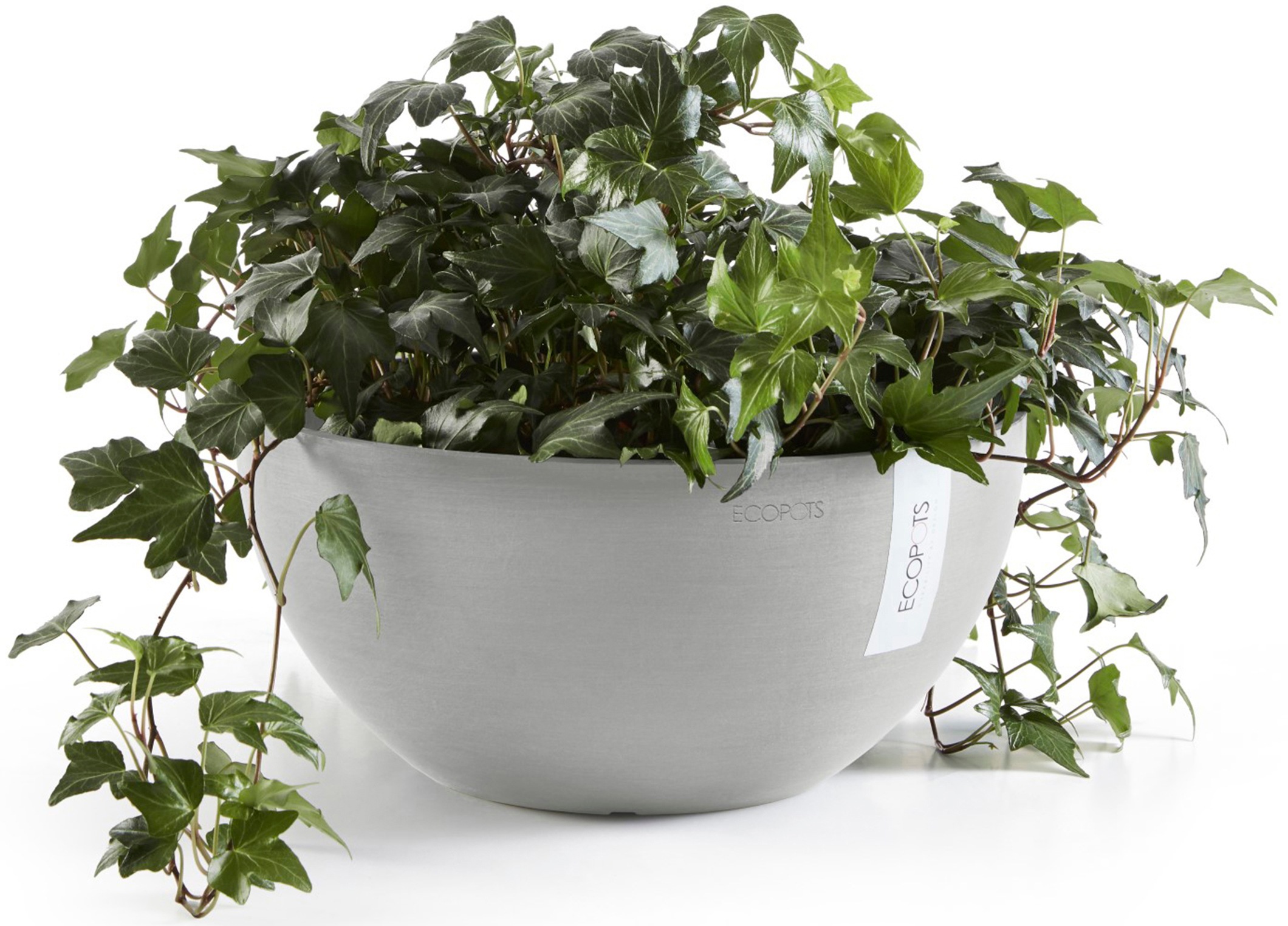 ECOPOTS Blumentopf »Brussels 35 Weißgrau«, für innen und außen: frostsicher, bruchsicher und lichtbeständig