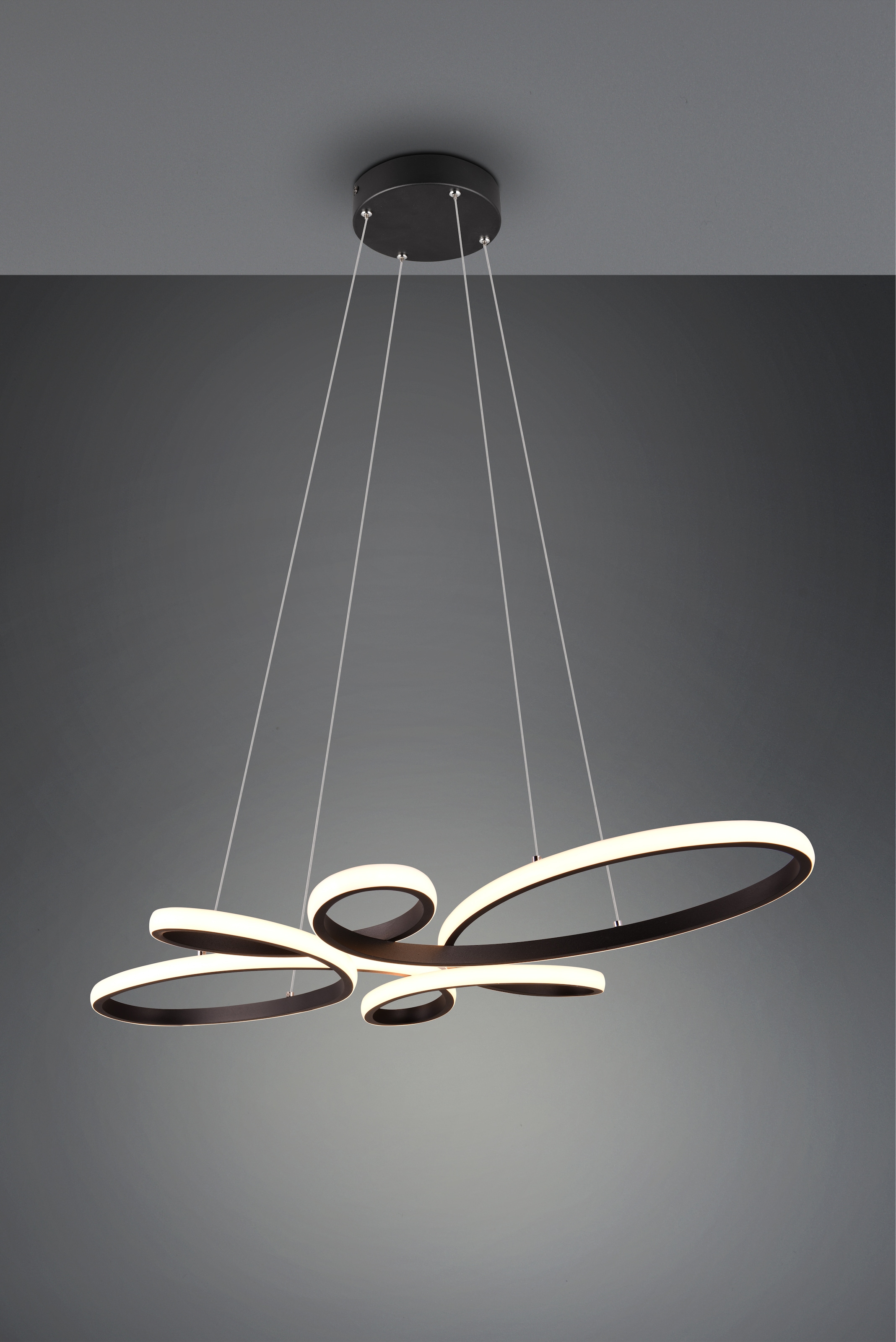 TRIO Leuchten LED Pendelleuchte »FLY, Hängelampe LED 32W 3900 Lumen warmweiß 3000K 3-Stufen dimmbar«, 1 flammig, Leuchtmittel LED-Board | LED fest integriert, höhenverstellbar: max 150cm, Maße 83x45 cm, Hängeleuchte Küche Wohnen