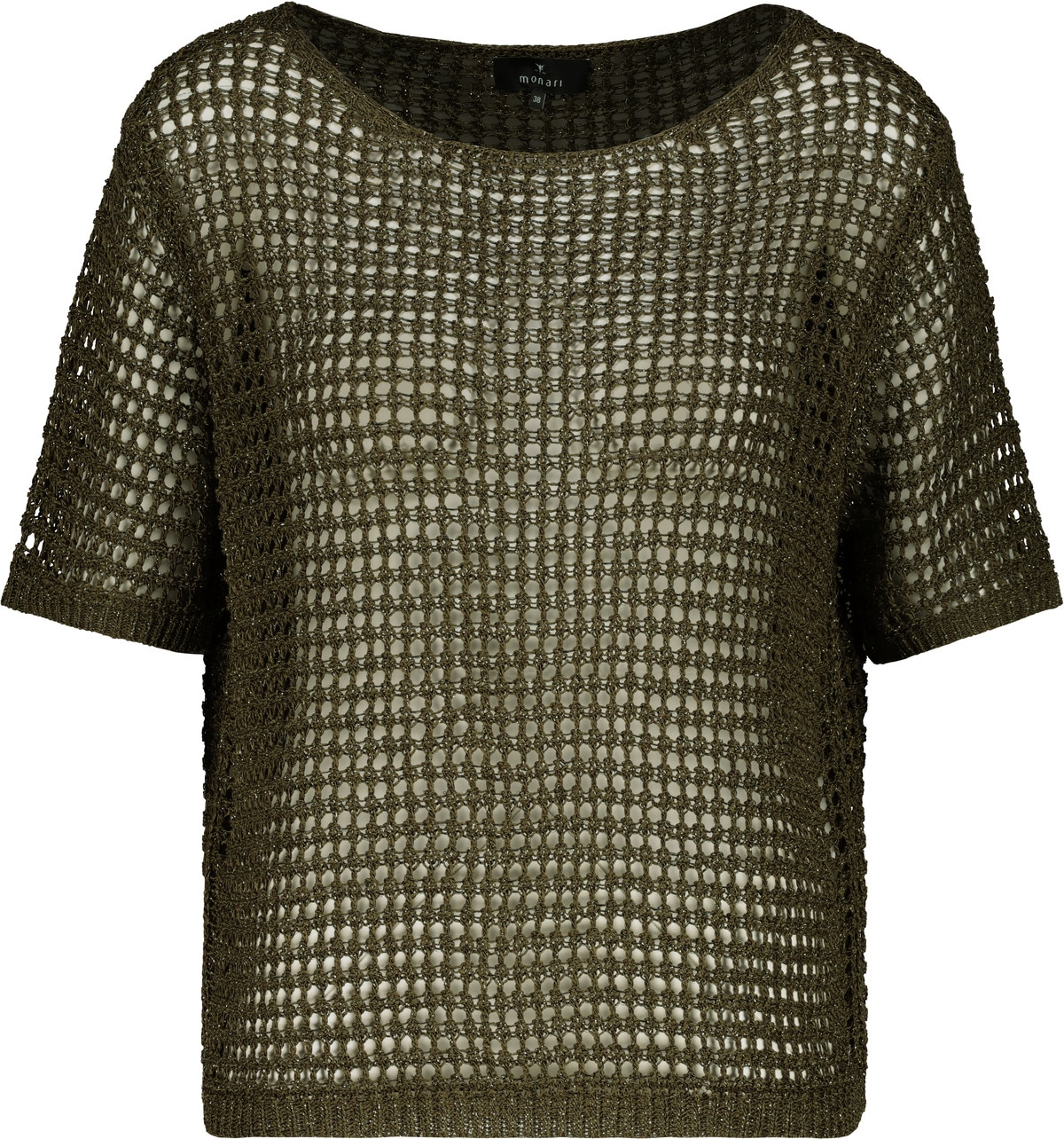 Monari Strickpullover »Pullover Glanzbändchen« Regular fit mit Ajour-Strick