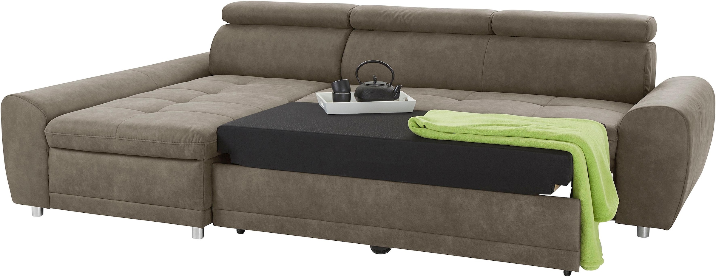 sit&more Ecksofa »Riva L-Form«, inklusive Kopteilverstellung, wahlweise mit Bettfunktion