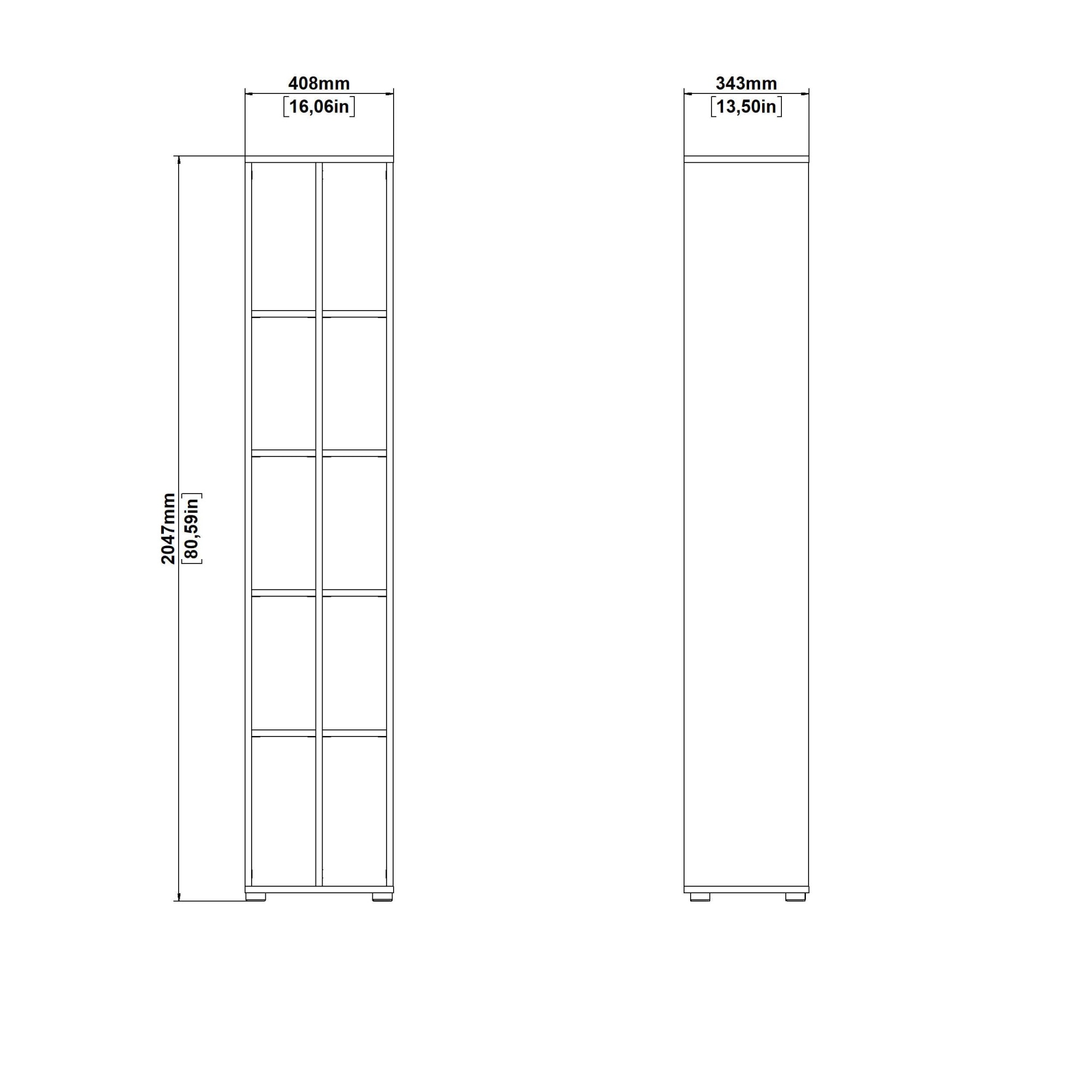 INOSIGN Regal »Sign Ablageregal, Aktenregal, Bücherregal, Standregal, Wandregal,«, schmal mit Trennwand und Einlegeböden, Höhe 200 cm