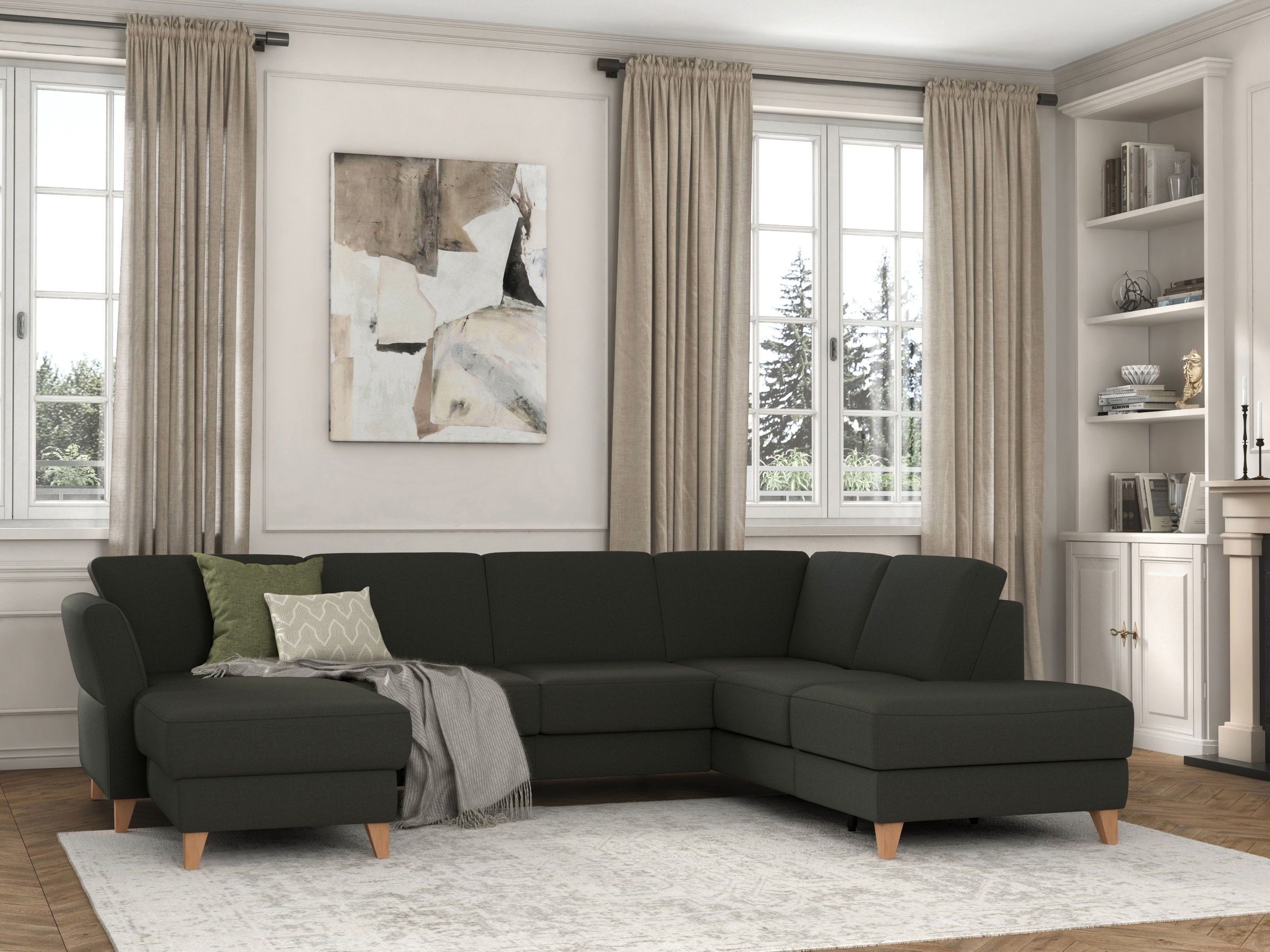 sit&more Wohnlandschaft »Visby U-Form«, wahlweise mit Bettfunktion und Stau günstig online kaufen