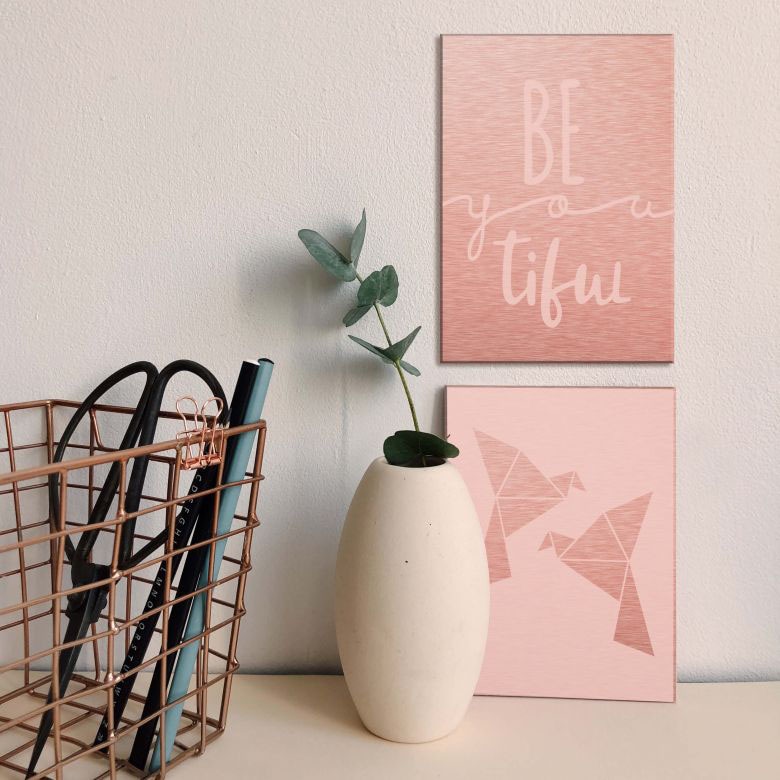 Wall-Art Mehrteilige Bilder »Origami Vogel Be you tiful«, (Set, 2 St.), Met günstig online kaufen