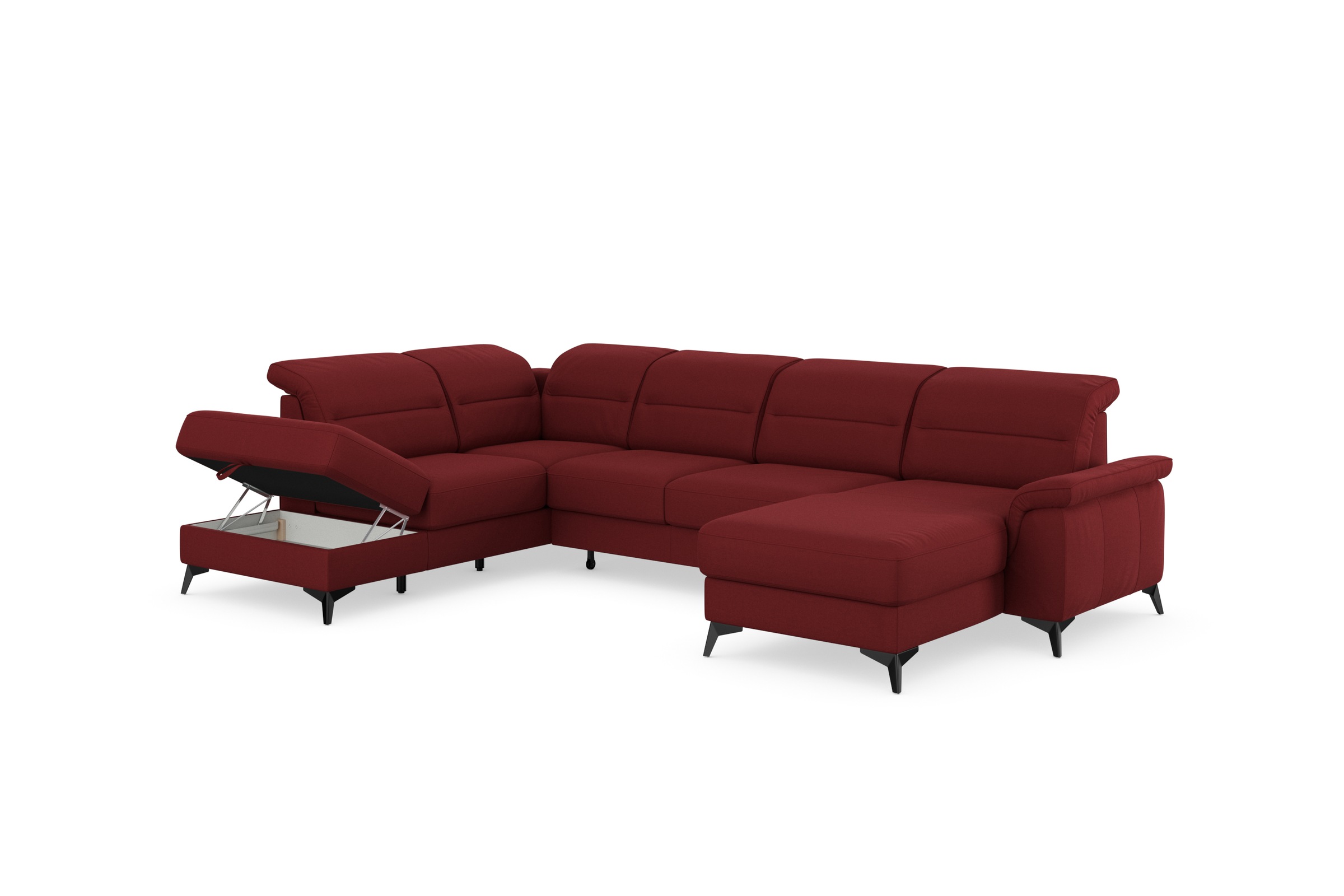 sit&more Wohnlandschaft »Sinatra U-Form«, optional mit Kopfteilverstellung und Armteilfunktion, Metallfüße