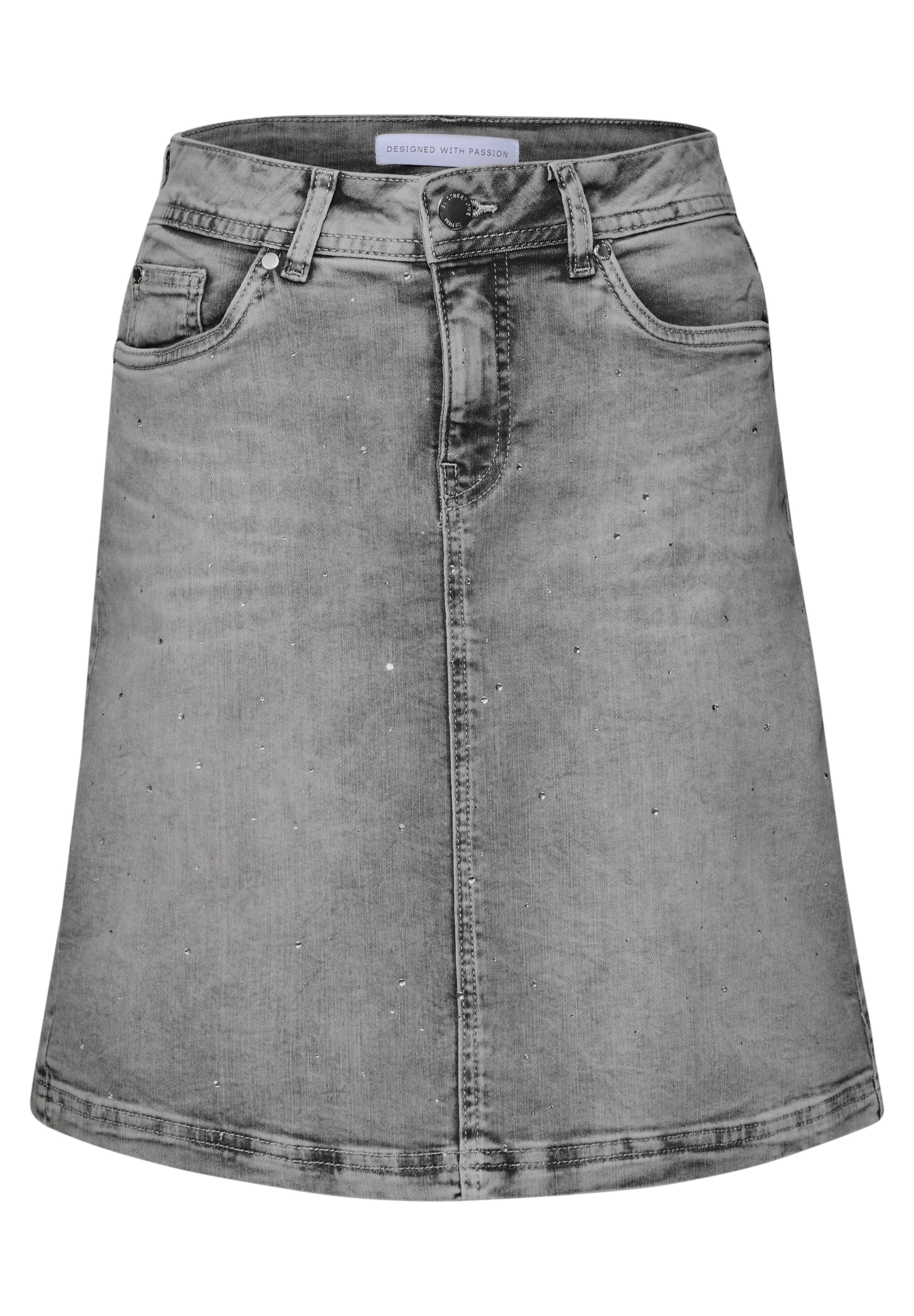 STREET ONE Jeansrock, mit Schmucksteinen