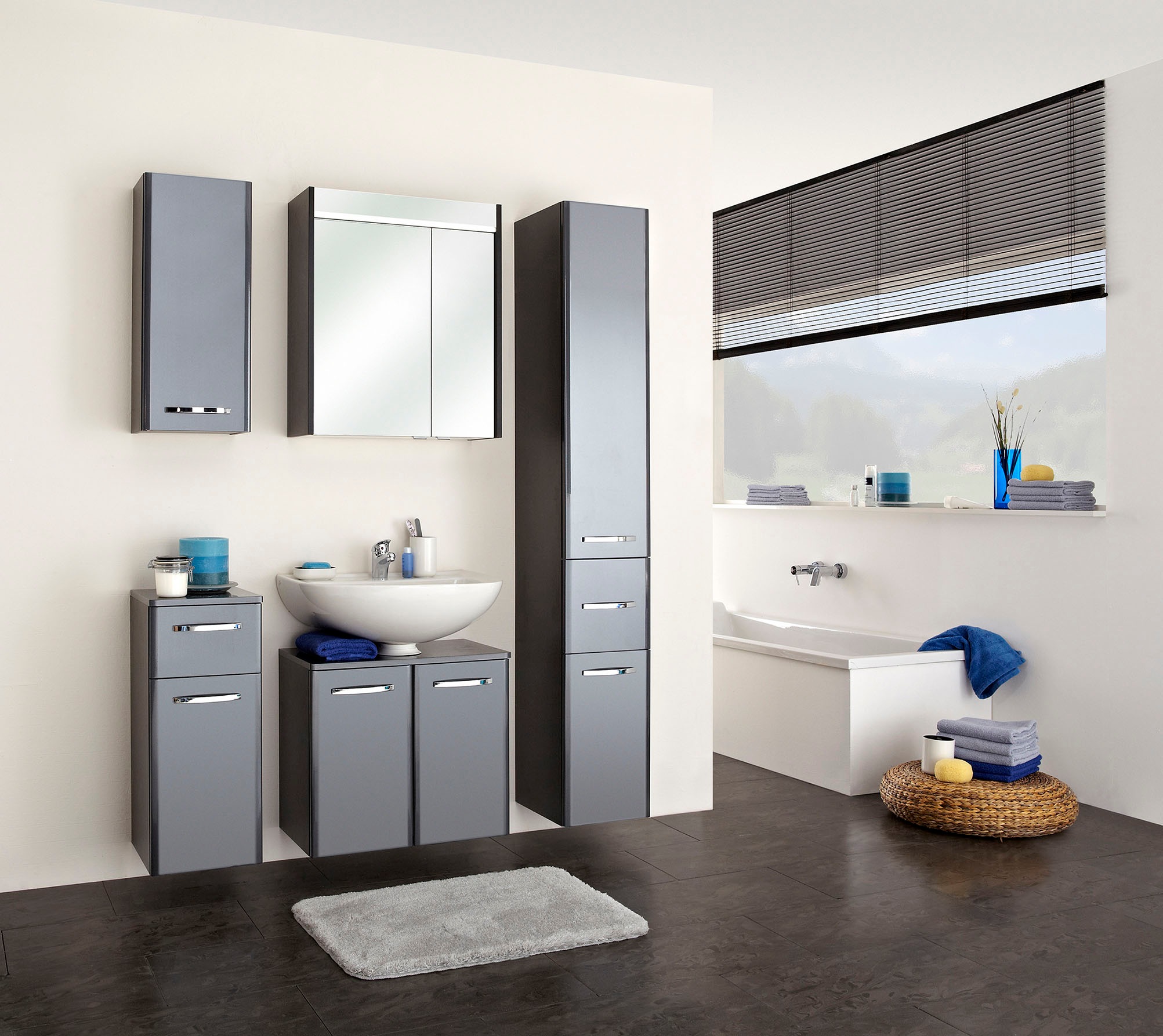 Saphir Unterschrank »Quickset 327 Badschrank, 1 Tür, 1 Schublade, 30 cm breit« Badezimmer-Unterschrank inkl. Türdämpfer, Griffe in Chrom Glanz