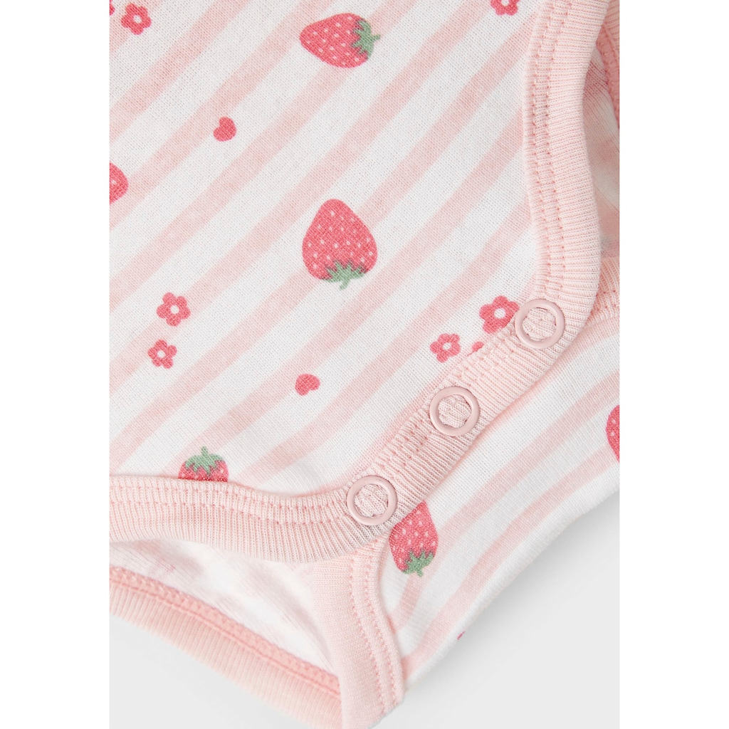 Name It Kurzarmbody »NBFBODY 3P SS STRAWBERRY NOOS«, (Packung, 3 tlg.)