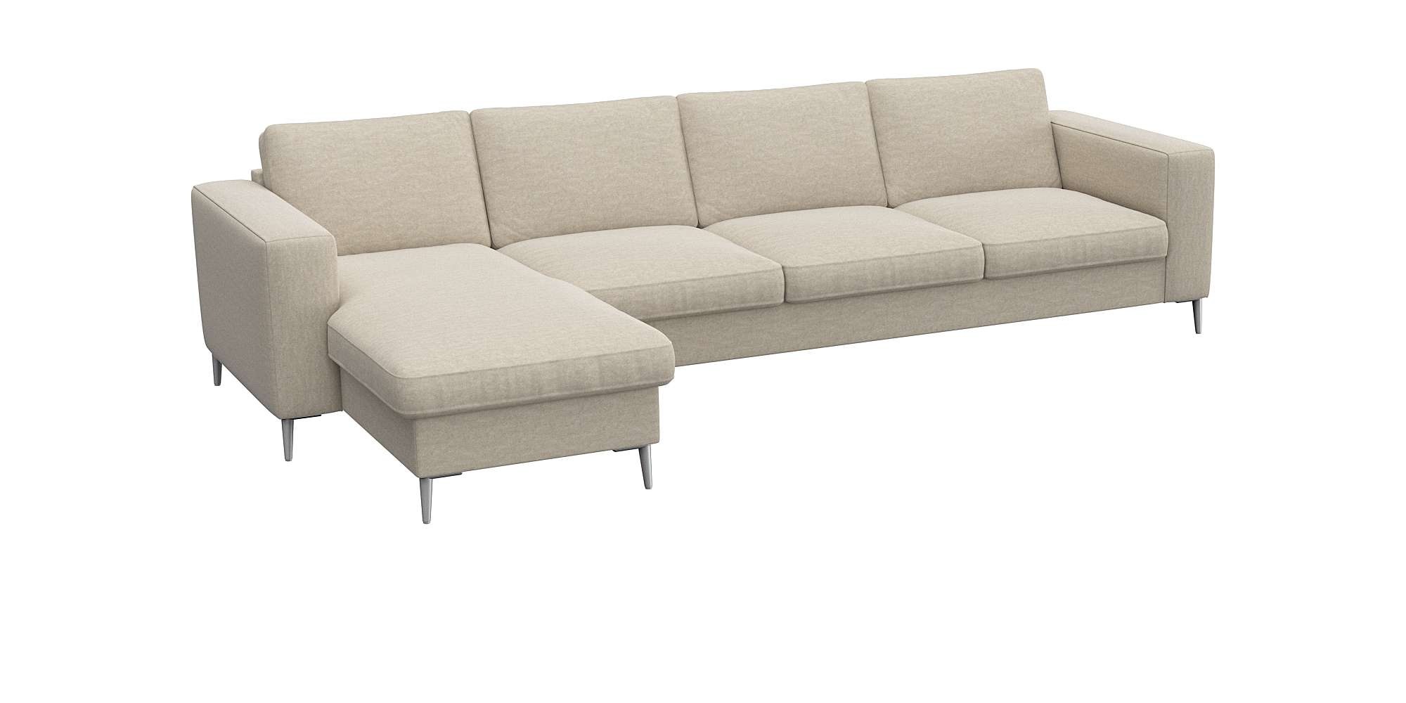 FLEXLUX Ecksofa »Fiore, super Sitzkomfort durch Kaltschaum im Sitz, L-Form«, breite Armlehnen, Füße Alu