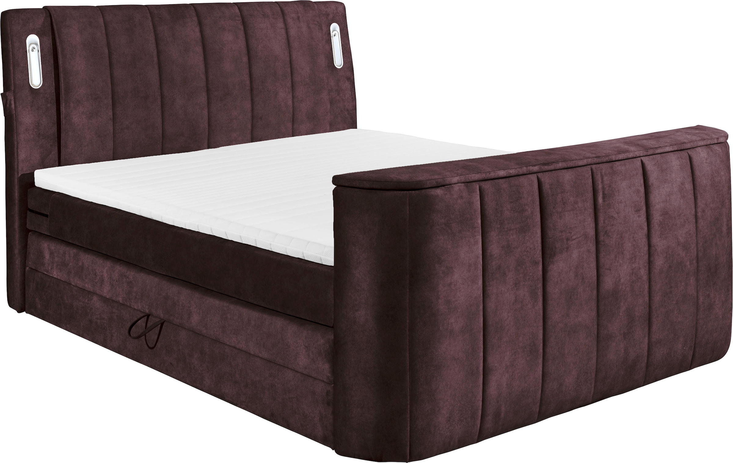 ED EXCITING DESIGN Boxspringbett »Dallas« 7 Stk. tlg. inkl. Topper, LED-Bel günstig online kaufen