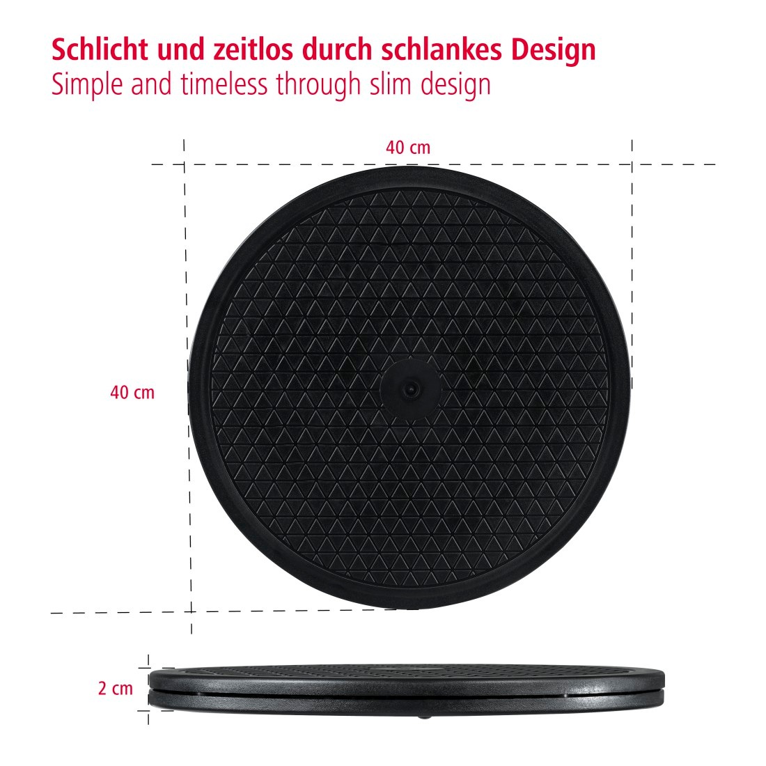 Hama Halterung »Universal-Drehteller, XL, 40 cm Durchmesser, Schwarz«, (1 St.), 360 ° drehbar, rutschfest, Gummifüße, Tragkraft bis 100 kg