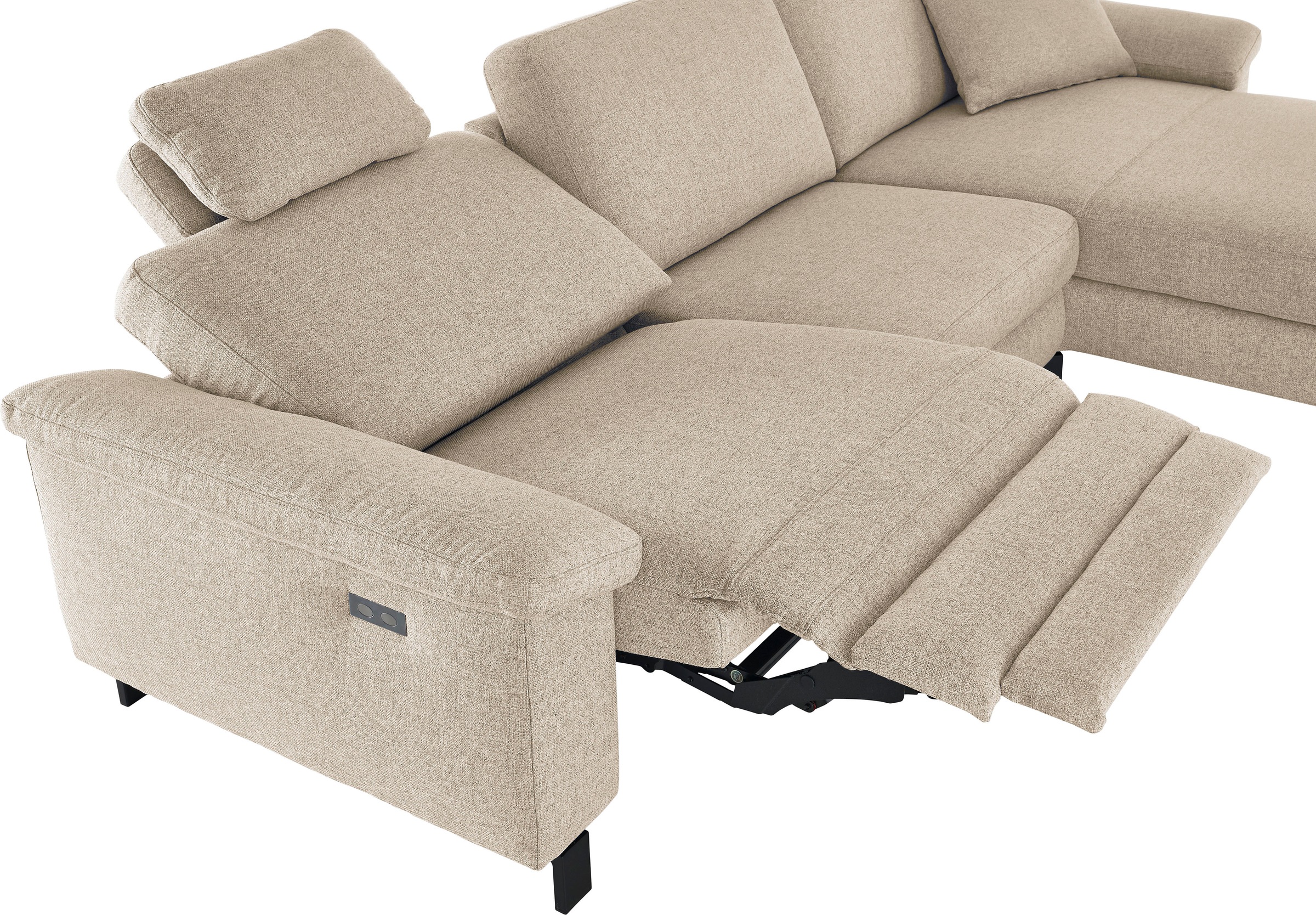 3C Candy Ecksofa »Mainau L-Form«, Relaxfunktion im 1,5-Sitzer, motorische Schlaffunktion in Longchair