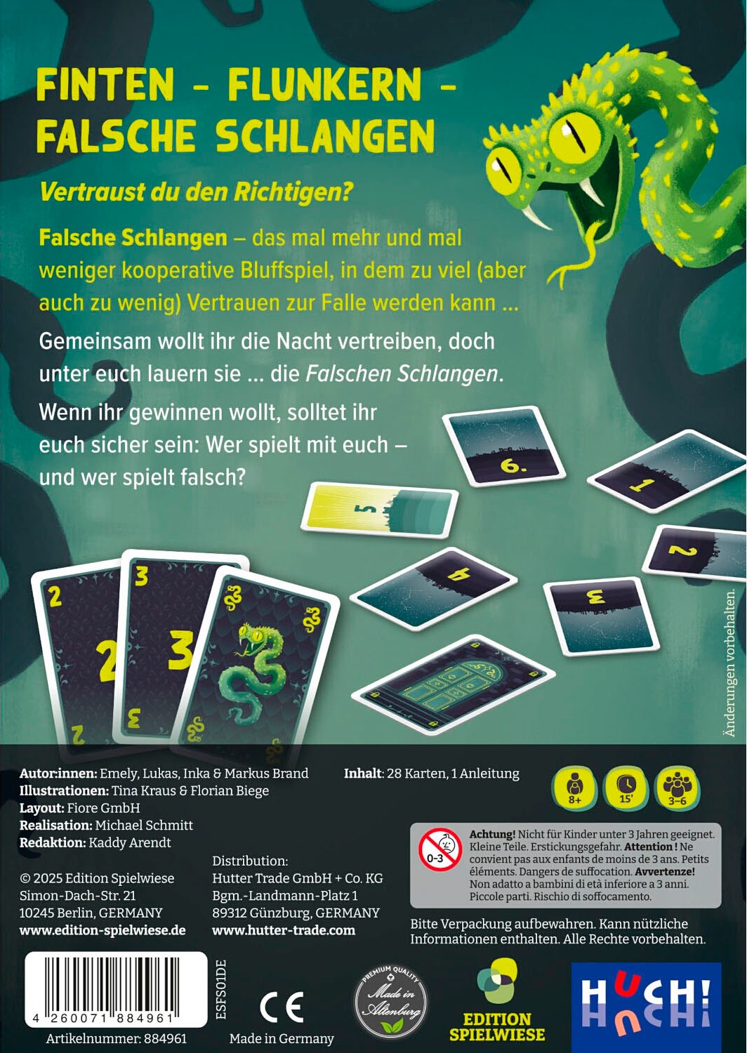 EDITION SPIELWIESE Spiel »Falsche Schlangen« Made in Germany