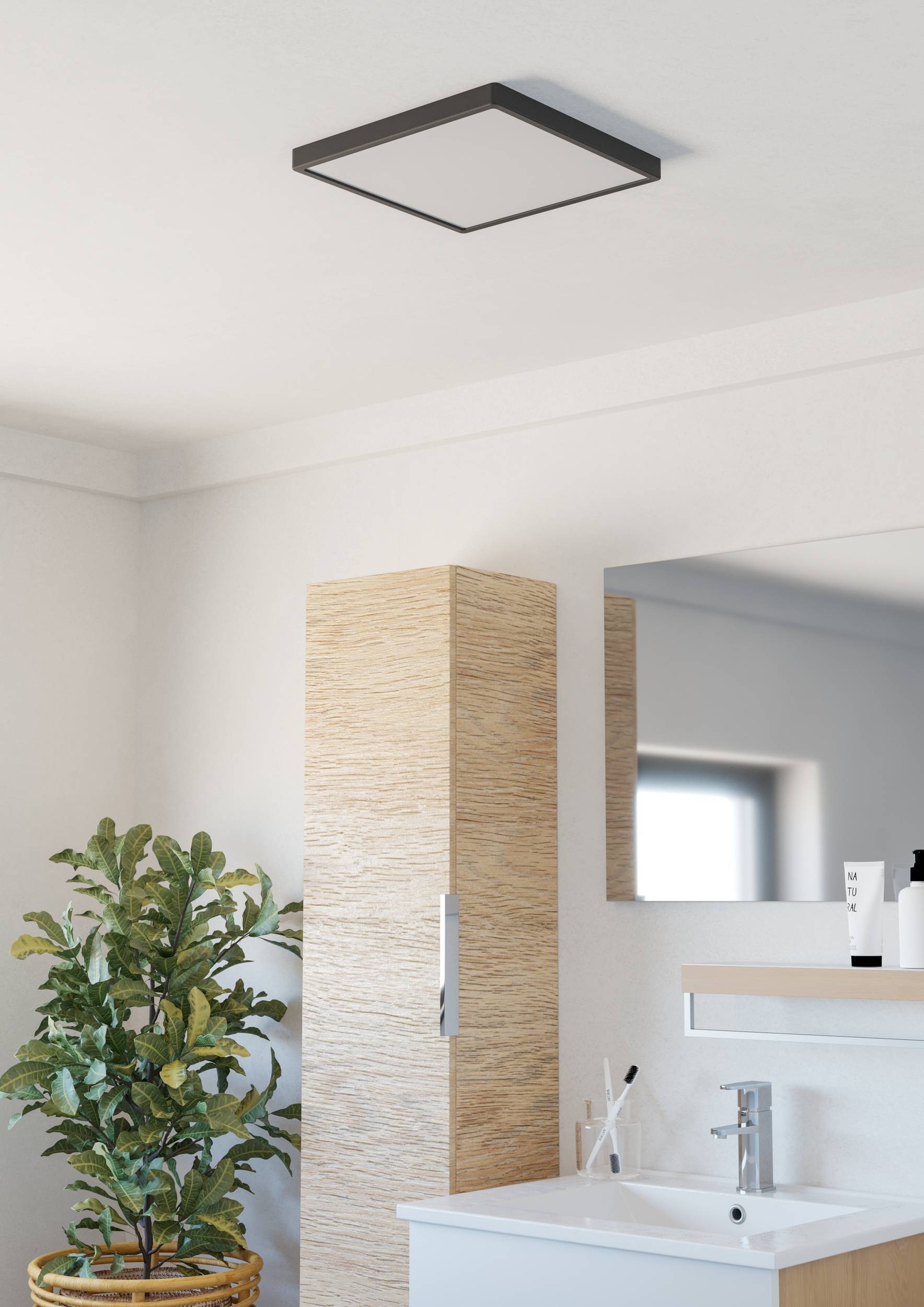 EGLO Aufbauleuchte »Fueva 6 Deckenlampe, Badlampe Decke, Kunststoff, IP44, Aufbaulampe« LED-Modul 1 Stk. Kaltweiß | Neutralweiß | Warmweiß