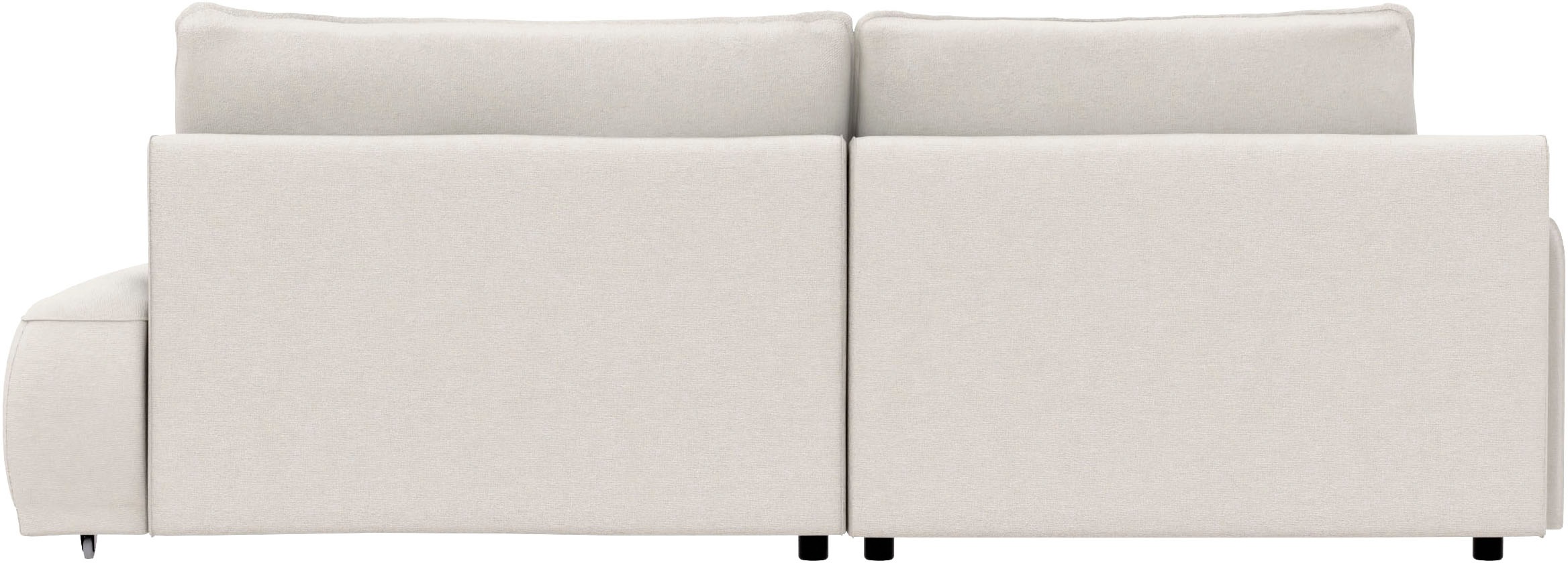 TRENDMANUFAKTUR Ecksofa »Fordon II, Schlafsofa mit Bettkasten, Couch in L-Form, Breite 250 cm« in Struktur LUMOS, 3D-Effekt, sandgrau, Armlehne links