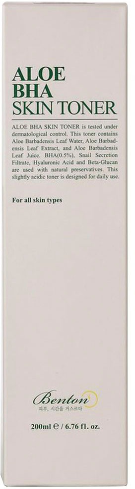Benton Toner »Aloe BHA Skin Toner«, Für ölige und unreine Haut, verbessert die Haut, spendet Feuchtigkeit.